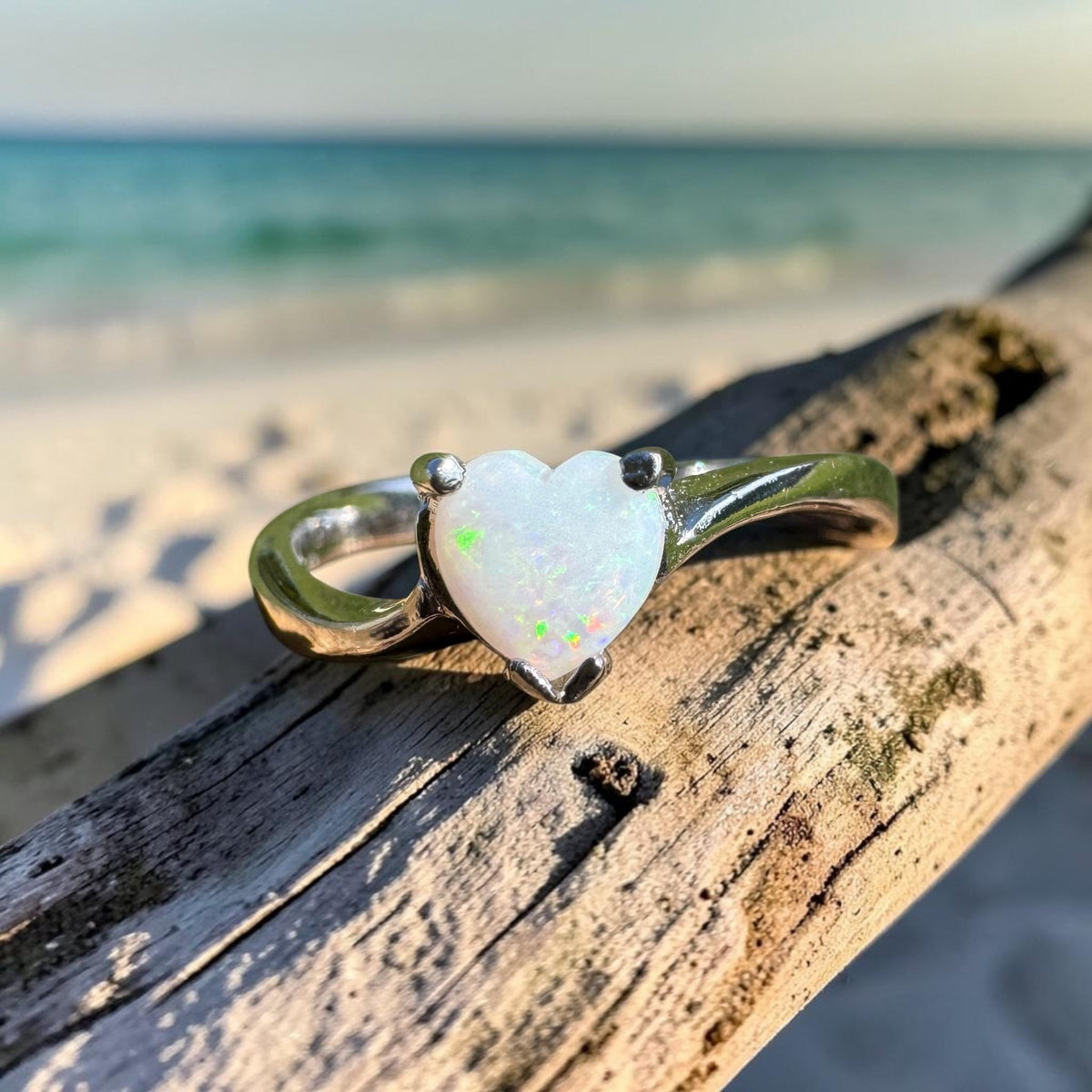 0.6ct Coober Pedy Opal Ring ~ 'Strahan Glow' | 925 Sterling Silver | Solid Australian Opal