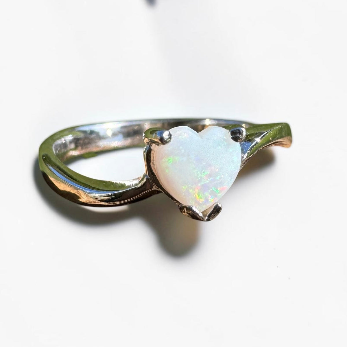 0.6ct Coober Pedy Opal Ring ~ 'Strahan Glow' | 925 Sterling Silver | Solid Australian Opal