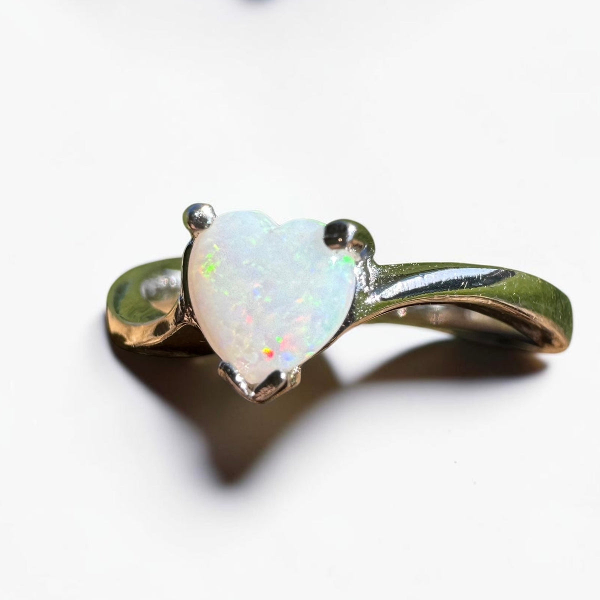 0.6ct Coober Pedy Opal Ring ~ 'Strahan Glow' | 925 Sterling Silver | Solid Australian Opal