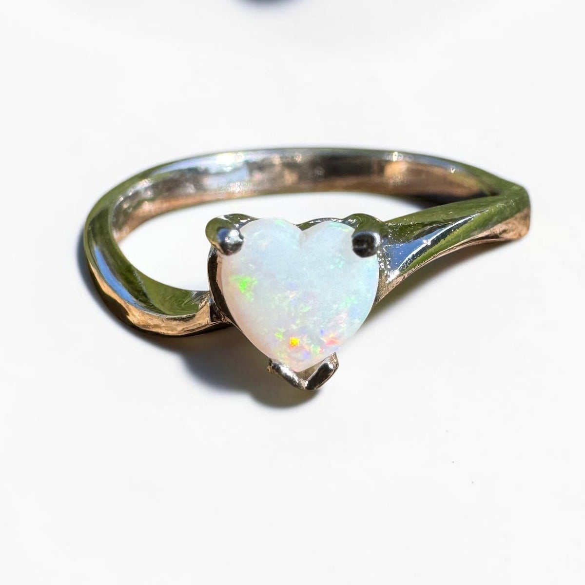 0.6ct Coober Pedy Opal Ring ~ 'Strahan Glow' | 925 Sterling Silver | Solid Australian Opal