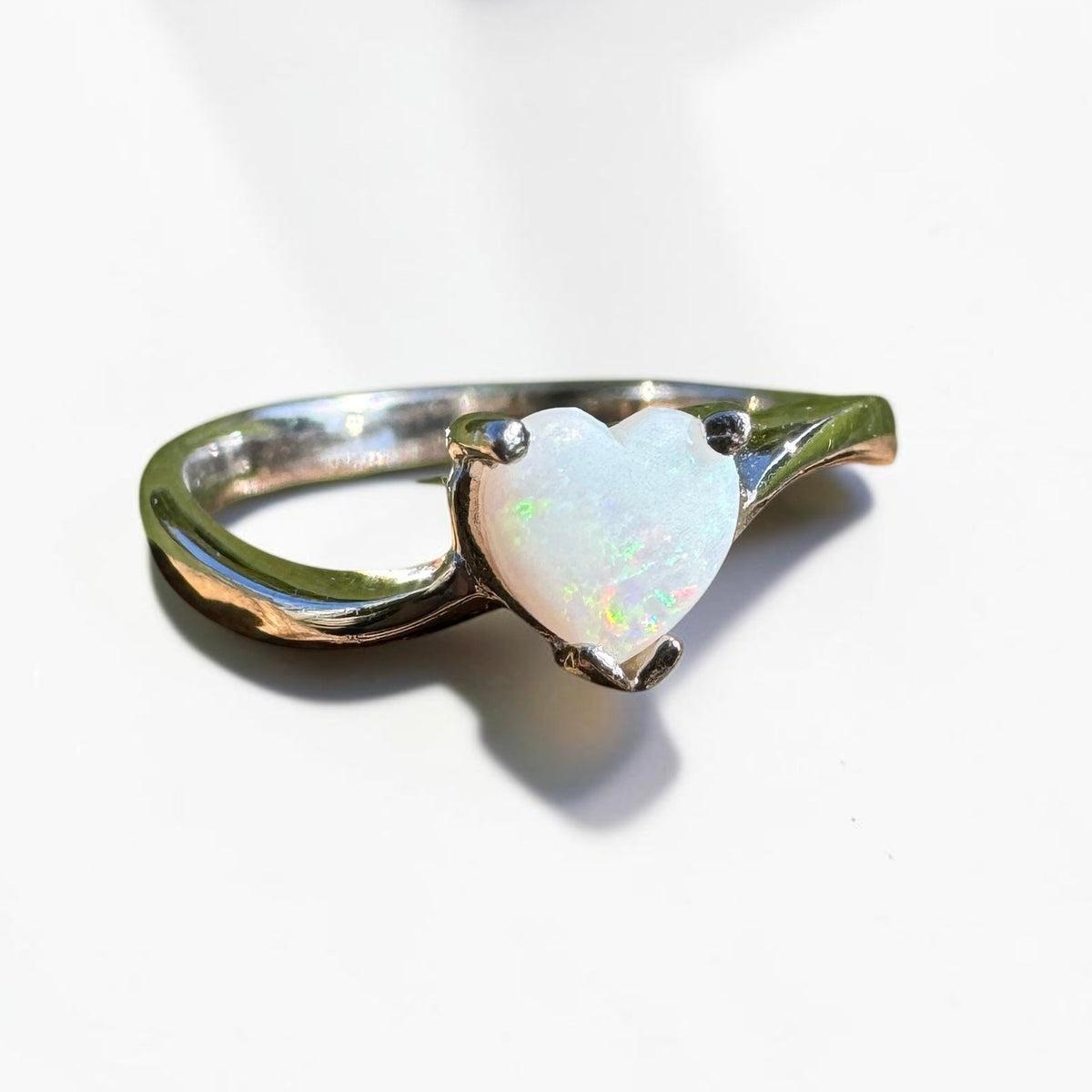 0.6ct Coober Pedy Opal Ring ~ 'Strahan Glow' | 925 Sterling Silver | Solid Australian Opal