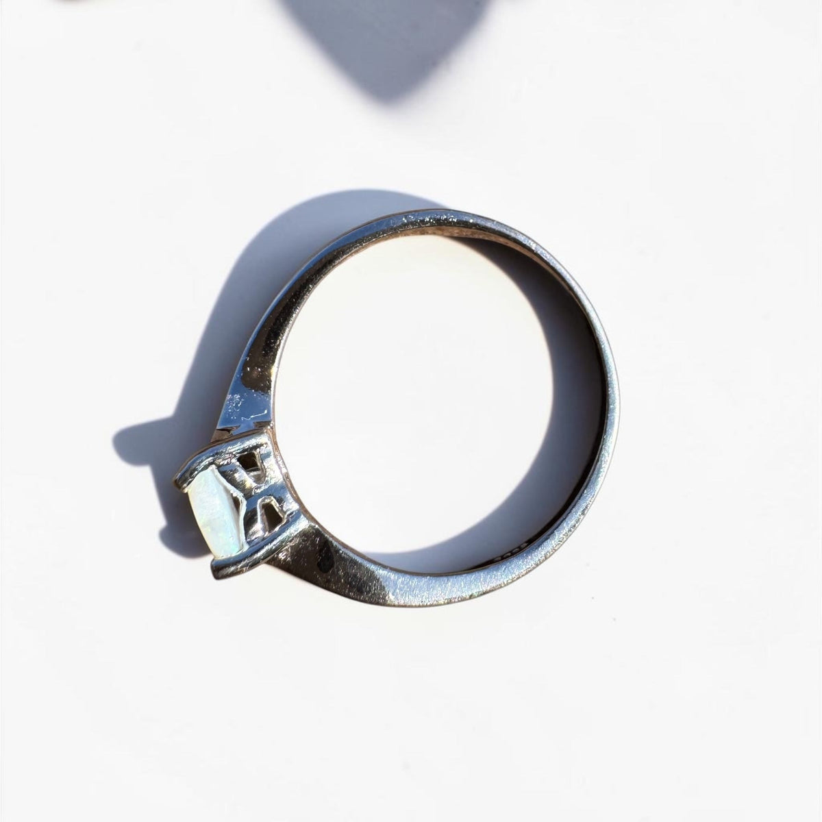 0.6ct Coober Pedy Opal Ring ~ 'Strahan Glow' | 925 Sterling Silver | Solid Australian Opal