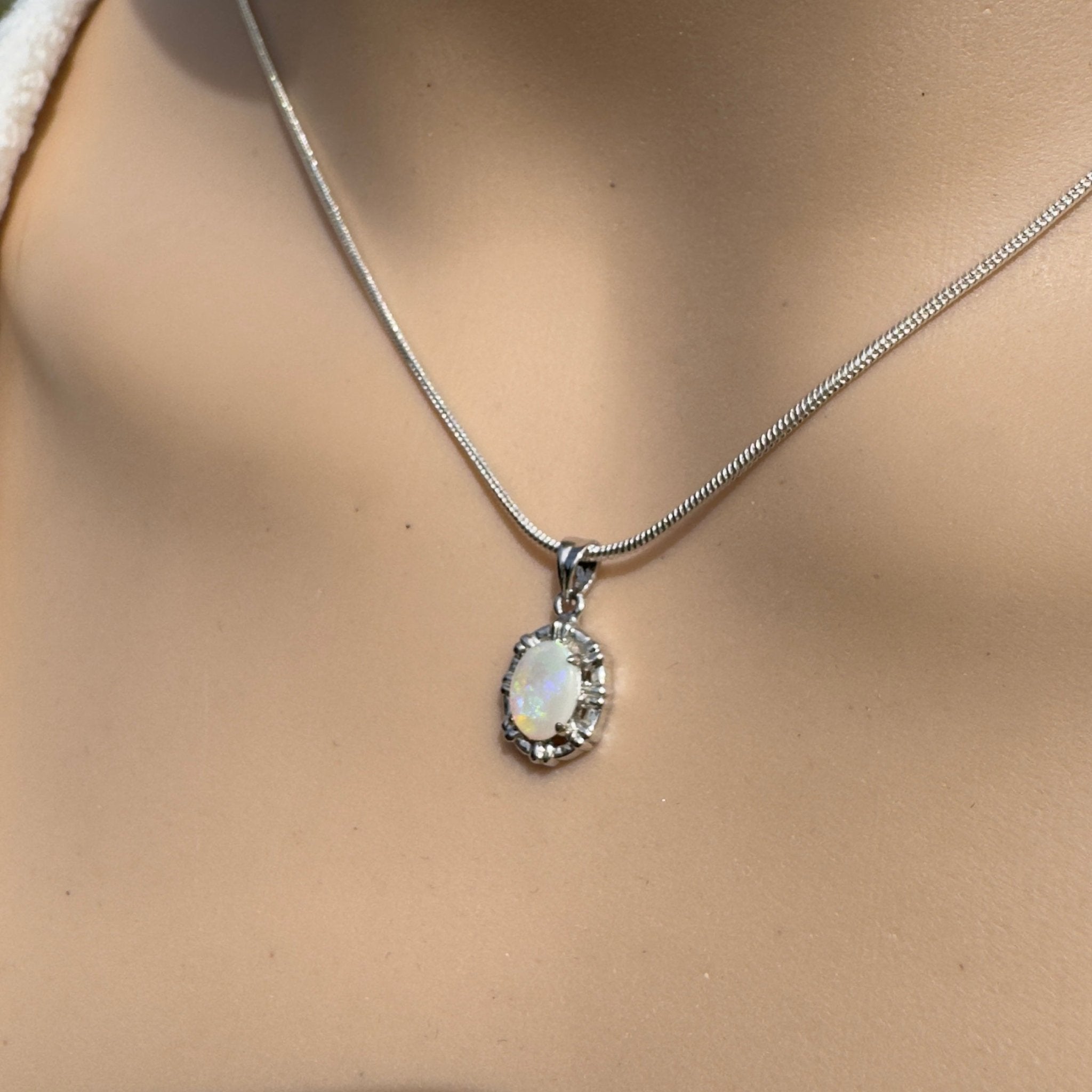0.6ct Lightning Ridge Opal Pendant Necklace ~ 'Wilson’s Prom Glowline' | 925 Sterling Silver | Solid Australian Opal