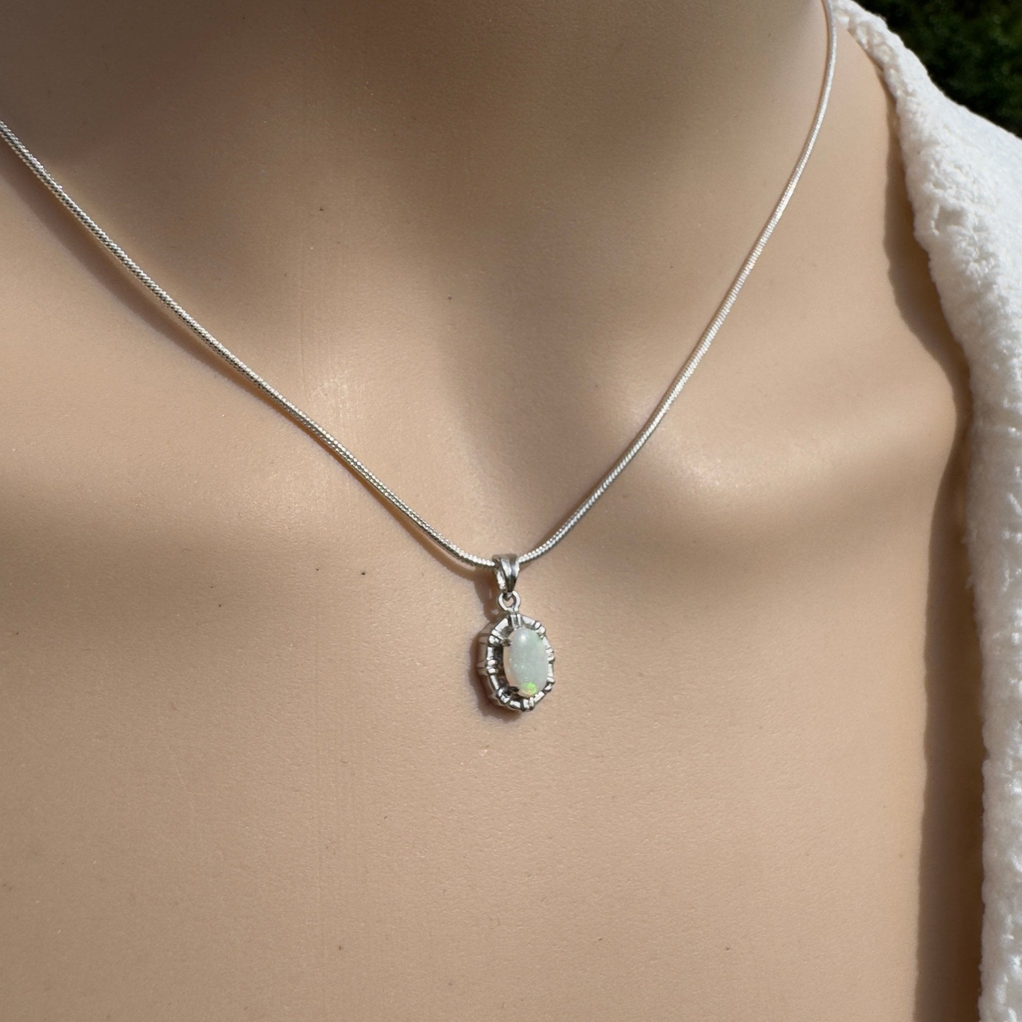 0.6ct Lightning Ridge Opal Pendant Necklace ~ 'Wilson’s Prom Glowline' | 925 Sterling Silver | Solid Australian Opal