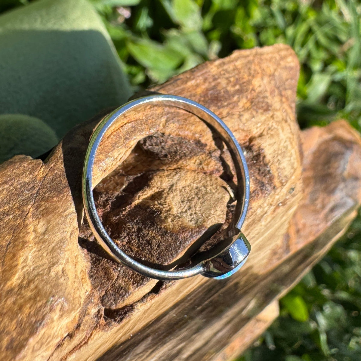 0.6ct Lightning Ridge Opal Ring ~ 'Barraba Blue' | 925 Sterling Silver | Solid Australian Opal