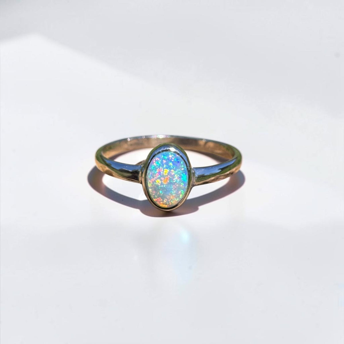 0.6ct Lightning Ridge Opal Ring ~ 'Barraba Blue' | 925 Sterling Silver | Solid Australian Opal