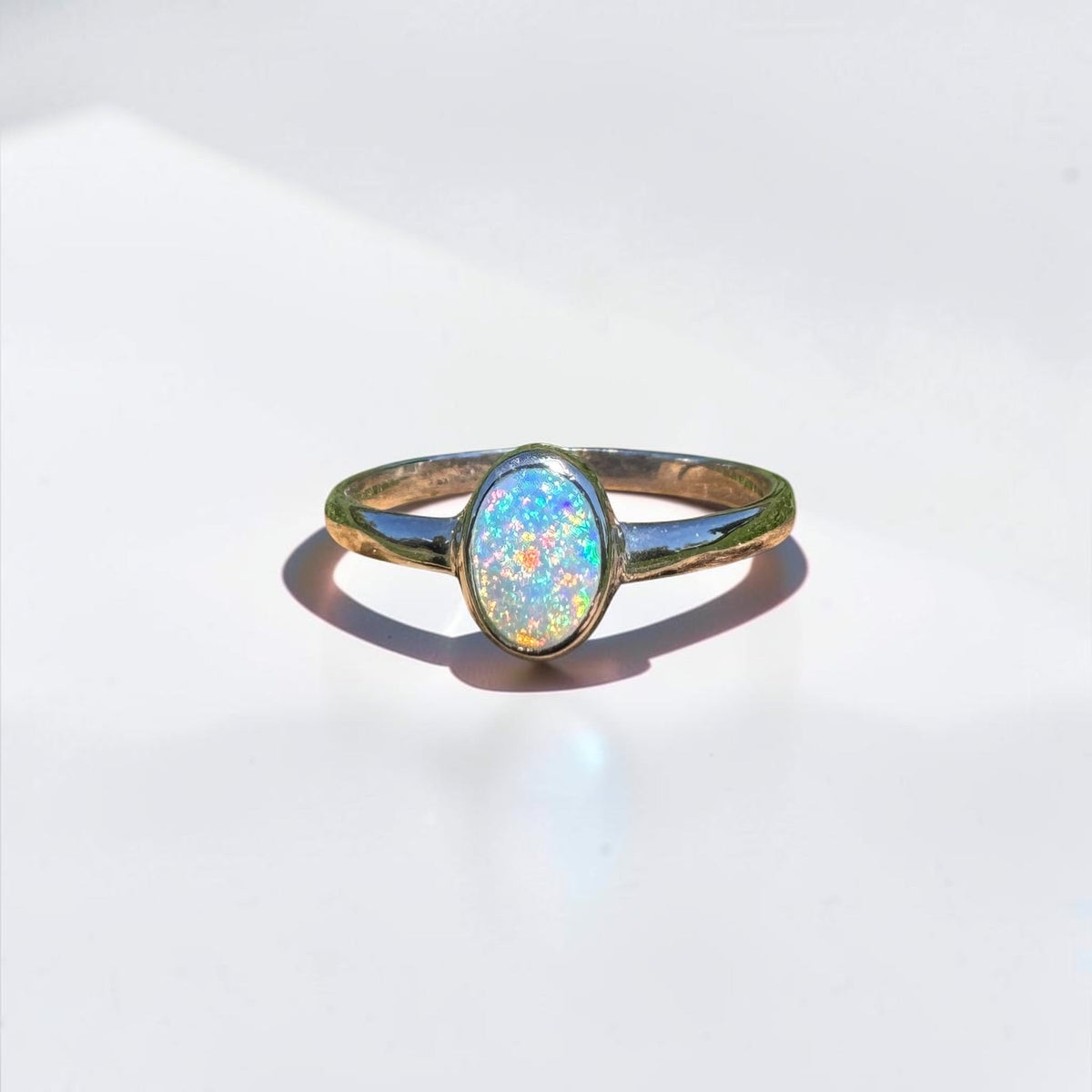 0.6ct Lightning Ridge Opal Ring ~ 'Barraba Blue' | 925 Sterling Silver | Solid Australian Opal