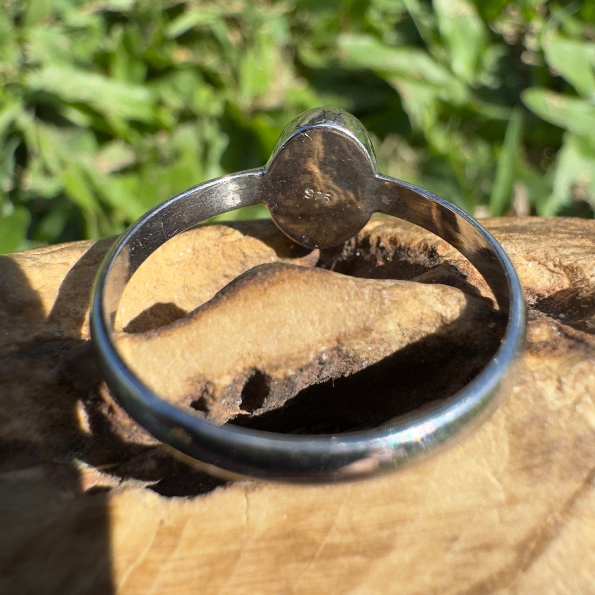 0.6ct Lightning Ridge Opal Ring ~ 'Lightning Flash' | 925 Sterling Silver | Solid Australian Opal
