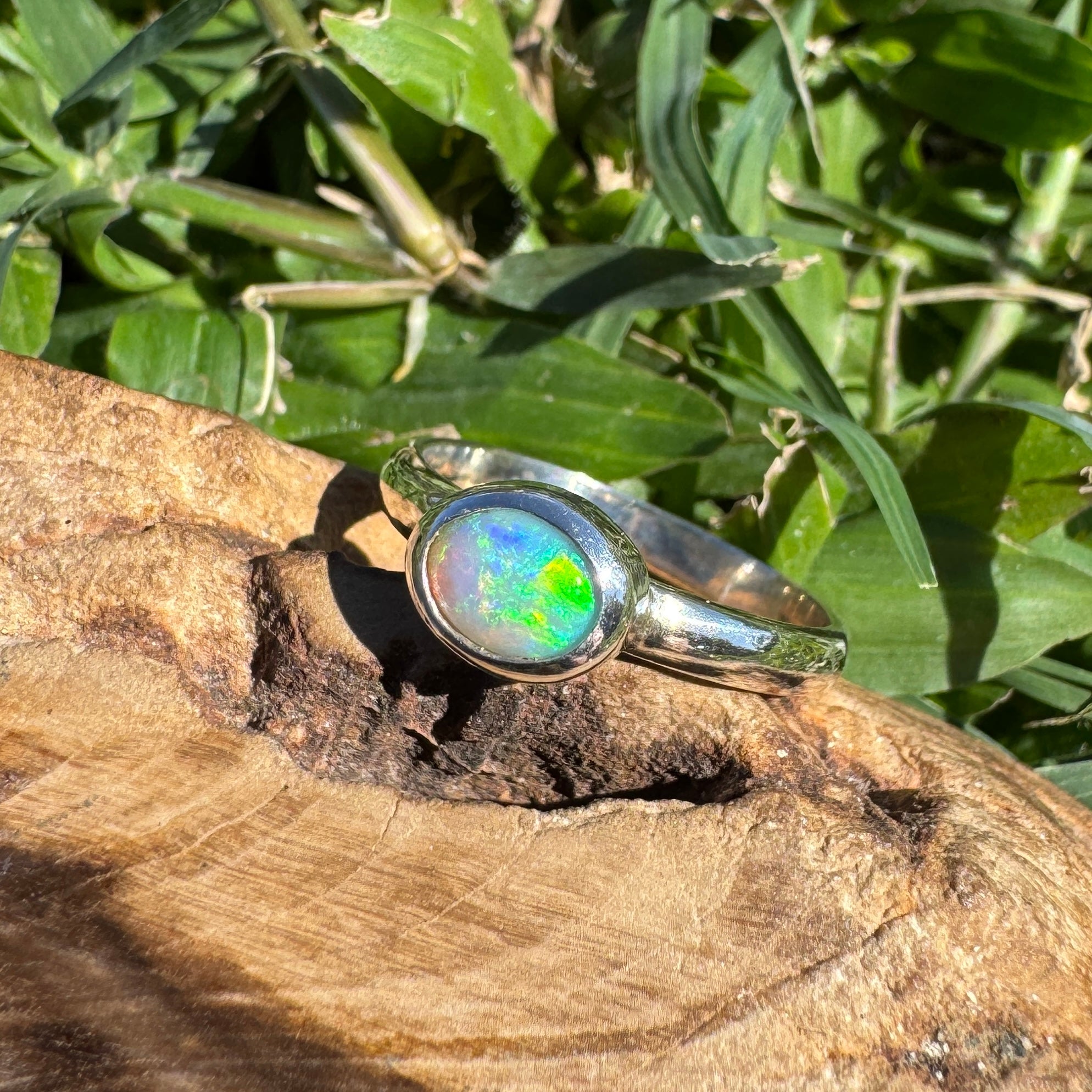 0.6ct Lightning Ridge Opal Ring ~ 'Lord Howe Shallows' | 925 Sterling Silver | Solid Australian Opal