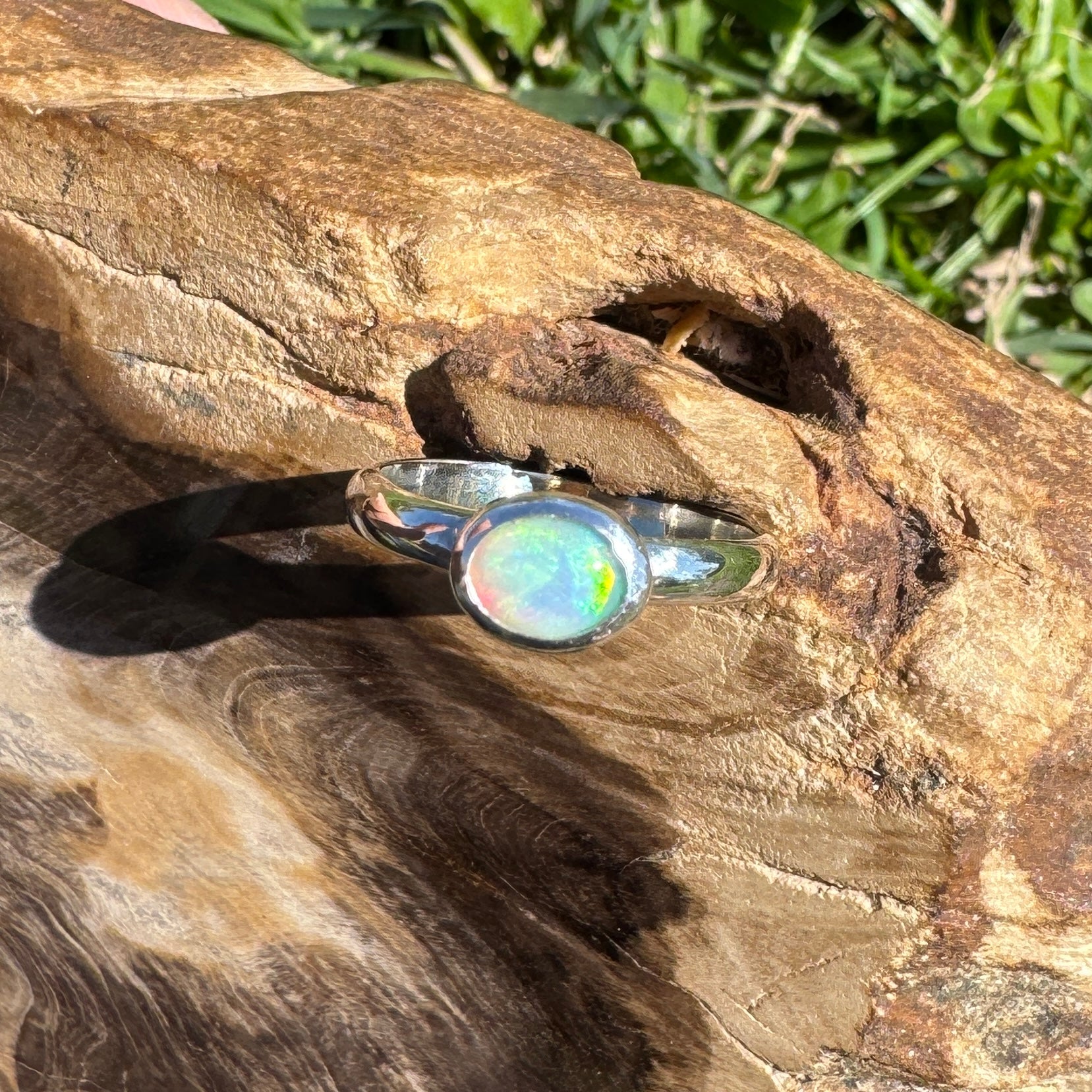 0.6ct Lightning Ridge Opal Ring ~ 'Lord Howe Shallows' | 925 Sterling Silver | Solid Australian Opal