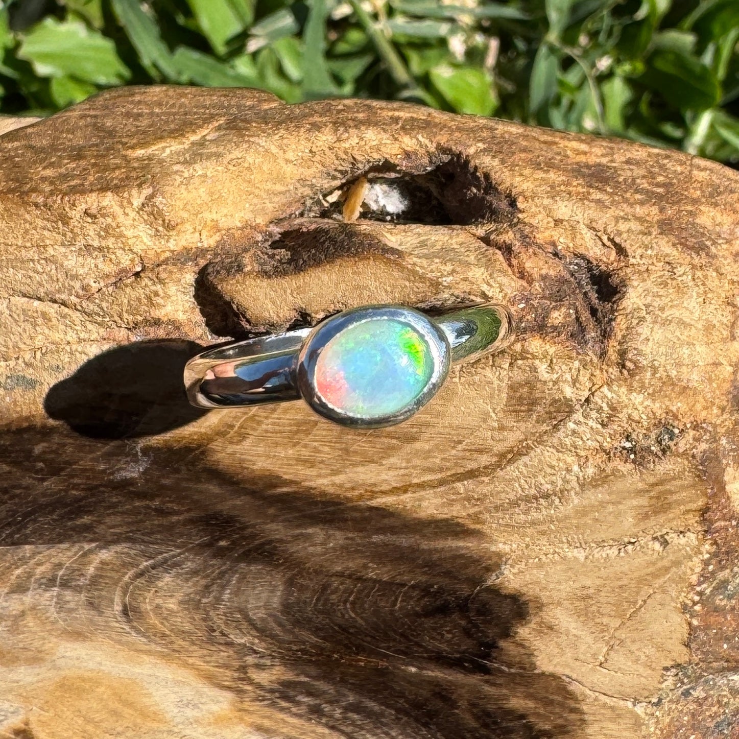 0.6ct Lightning Ridge Opal Ring ~ 'Lord Howe Shallows' | 925 Sterling Silver | Solid Australian Opal