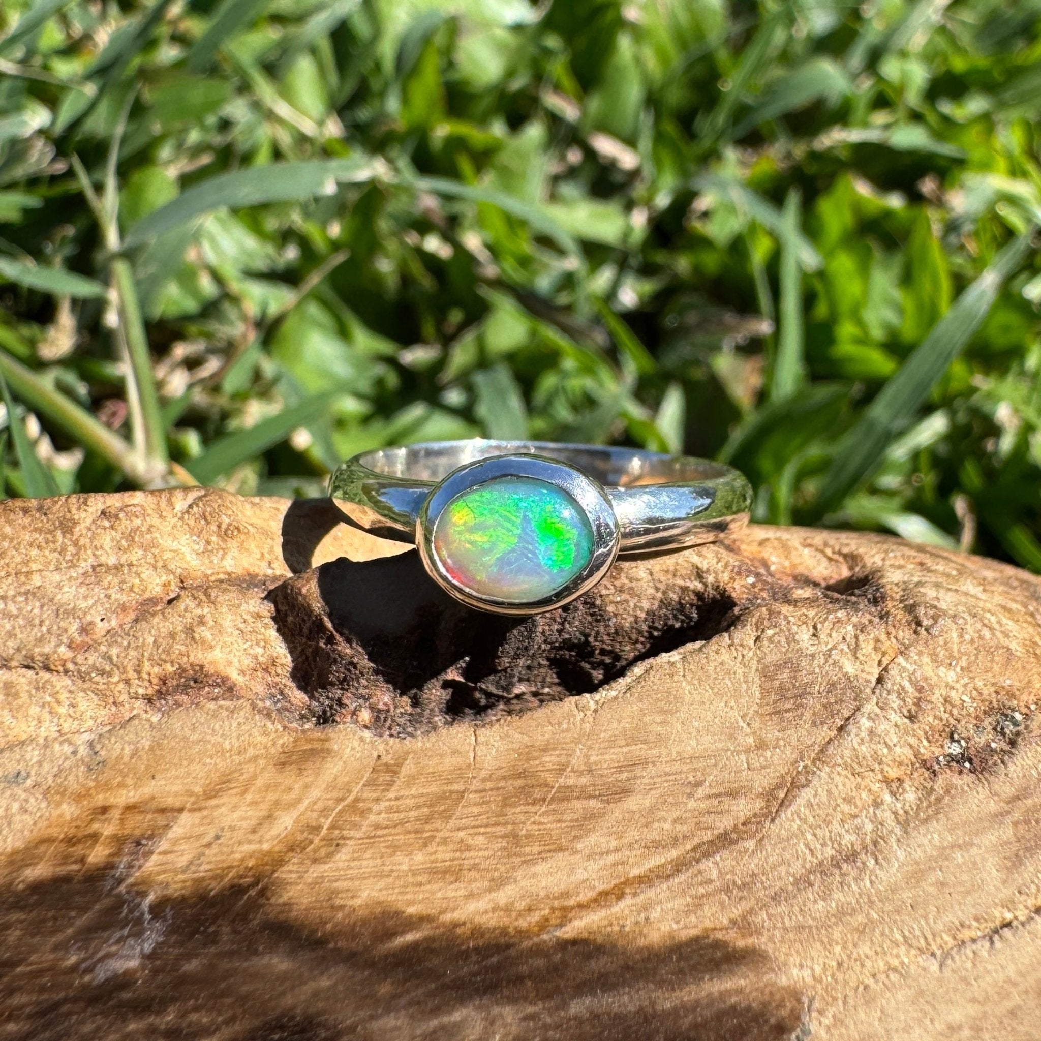 0.6ct Lightning Ridge Opal Ring ~ 'Lord Howe Shallows' | 925 Sterling Silver | Solid Australian Opal