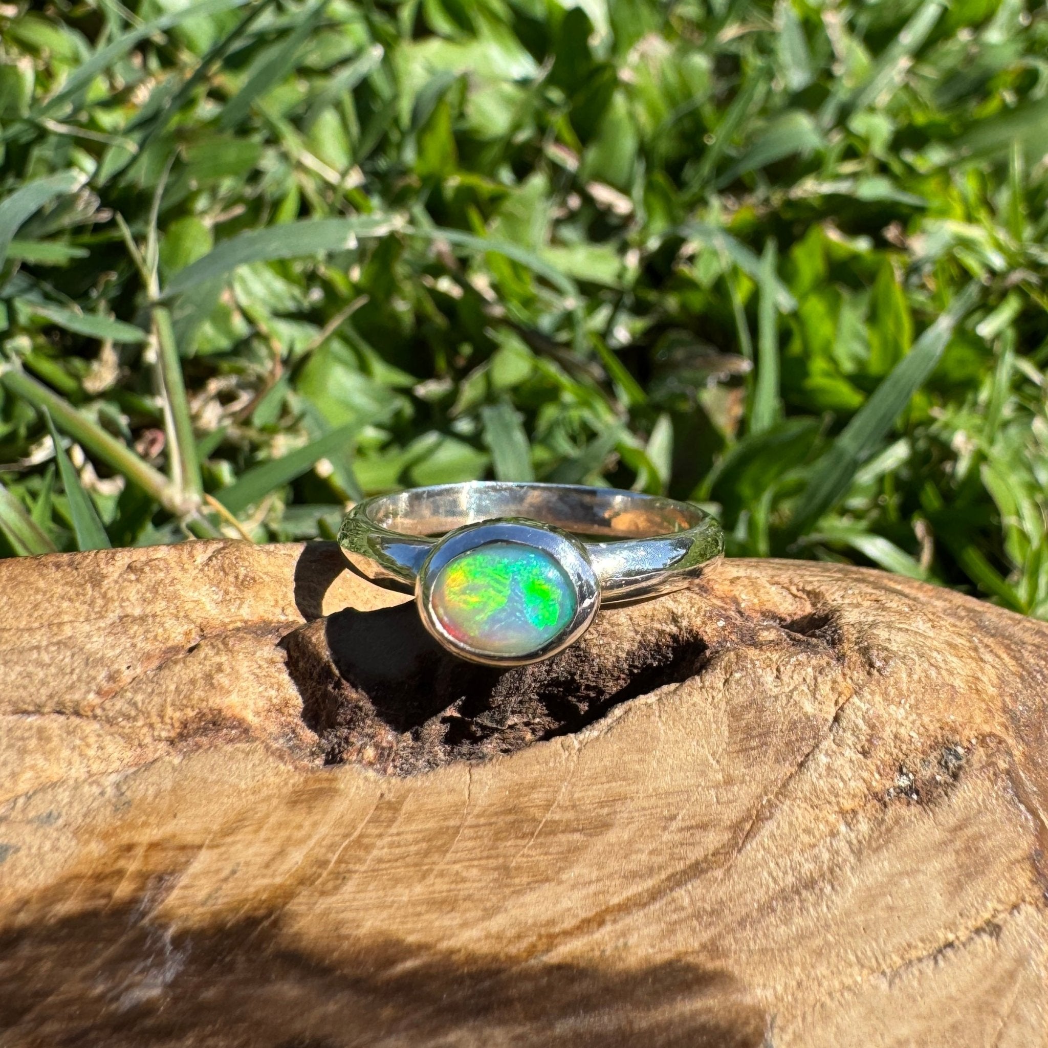 0.6ct Lightning Ridge Opal Ring ~ 'Lord Howe Shallows' | 925 Sterling Silver | Solid Australian Opal