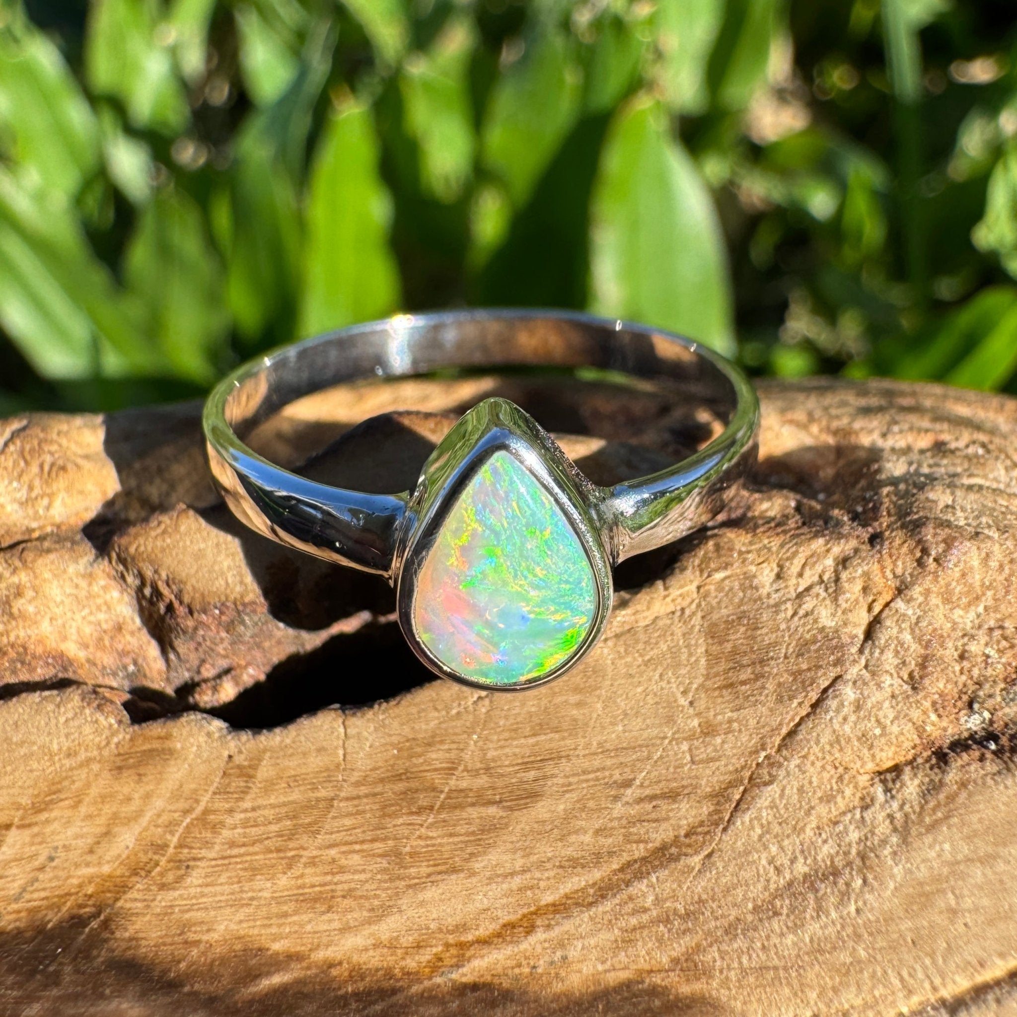 0.6ct Lightning Ridge Opal Ring ~ 'Lucky Bay Radiance' | 925 Sterling Silver | Solid Australian Opal