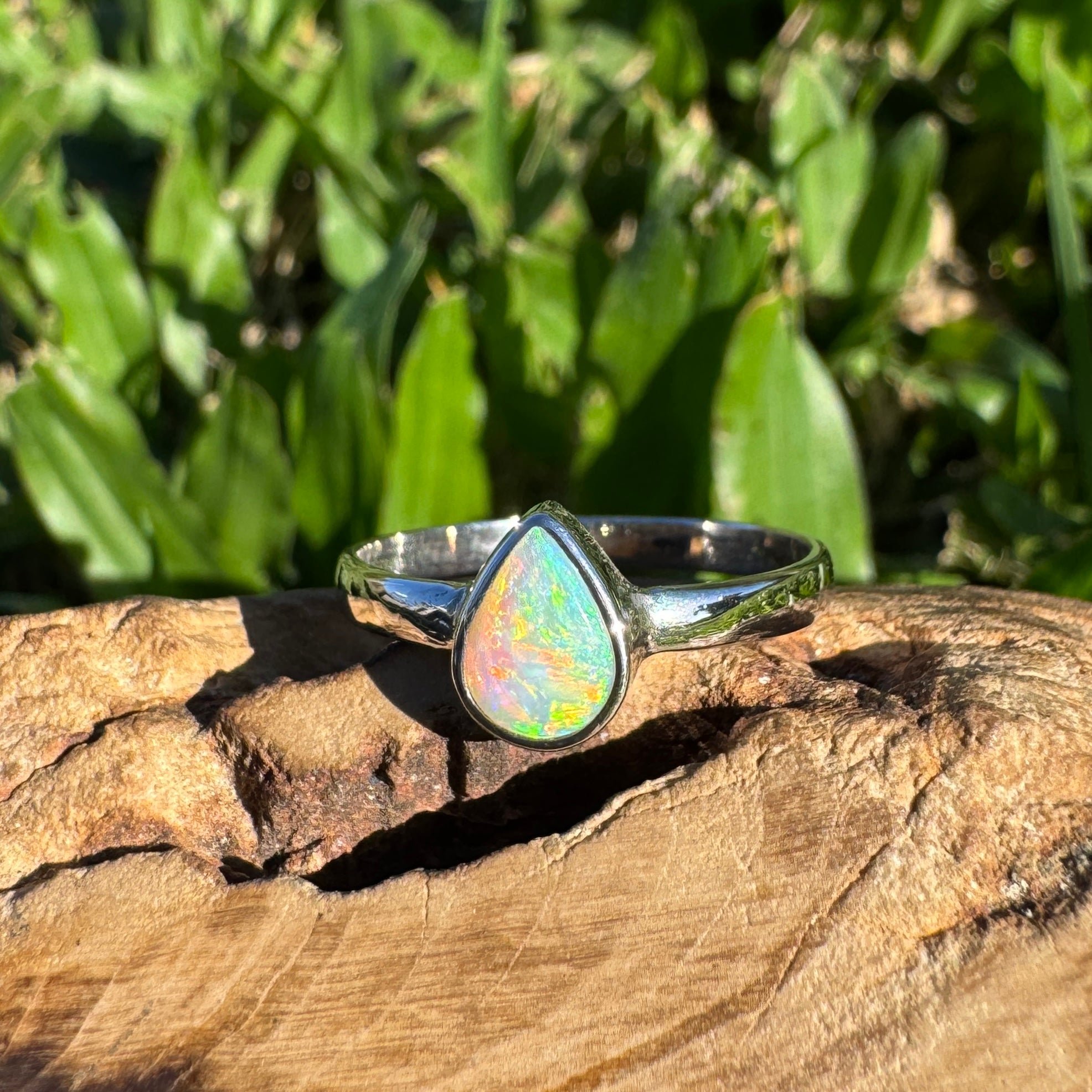 0.6ct Lightning Ridge Opal Ring ~ 'Lucky Bay Radiance' | 925 Sterling Silver | Solid Australian Opal