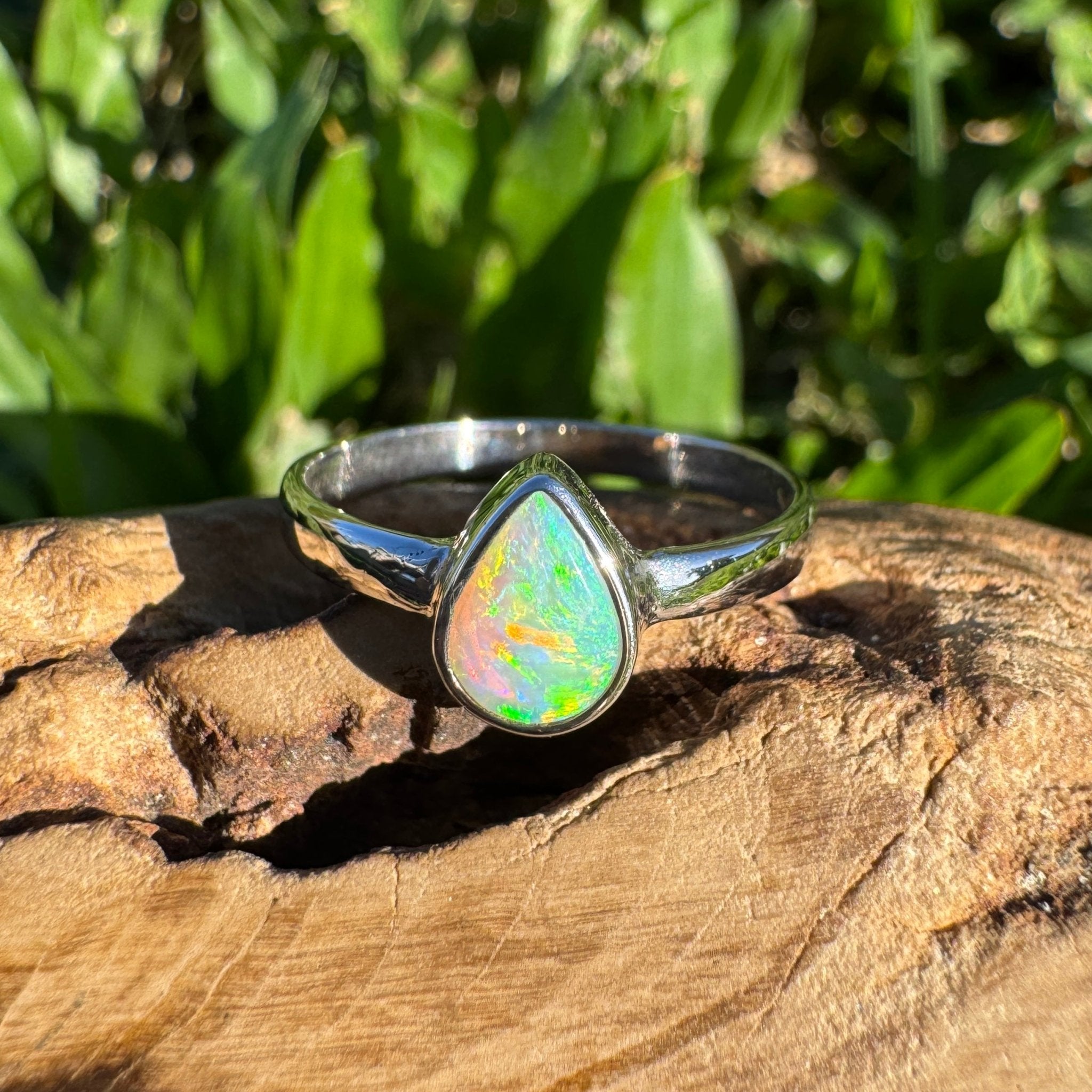 0.6ct Lightning Ridge Opal Ring ~ 'Lucky Bay Radiance' | 925 Sterling Silver | Solid Australian Opal