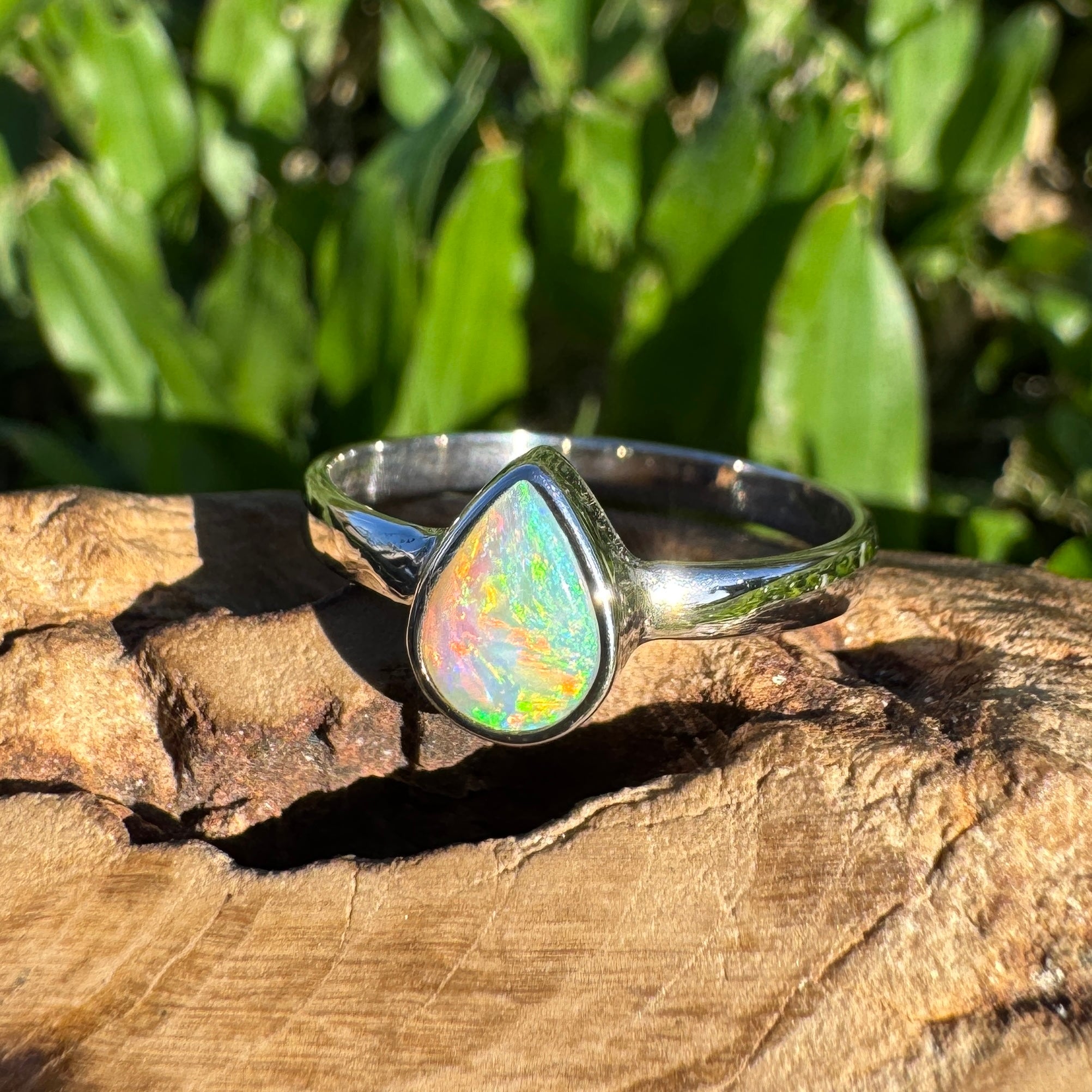 0.6ct Lightning Ridge Opal Ring ~ 'Lucky Bay Radiance' | 925 Sterling Silver | Solid Australian Opal