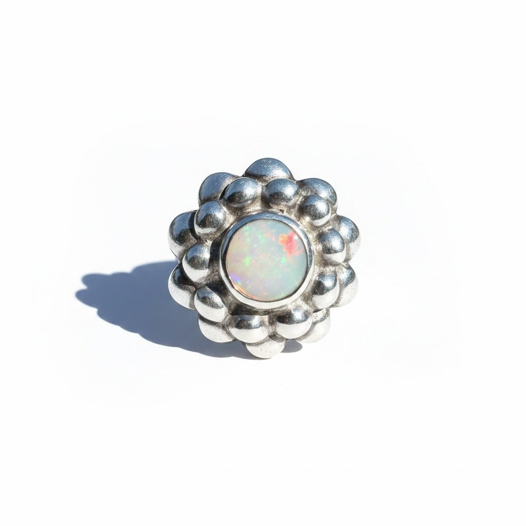 0.6ct Lightning Ridge Opal Ring ~ 'Moonlit Bloom' | 925 Sterling Silver | Solid Australian Opal