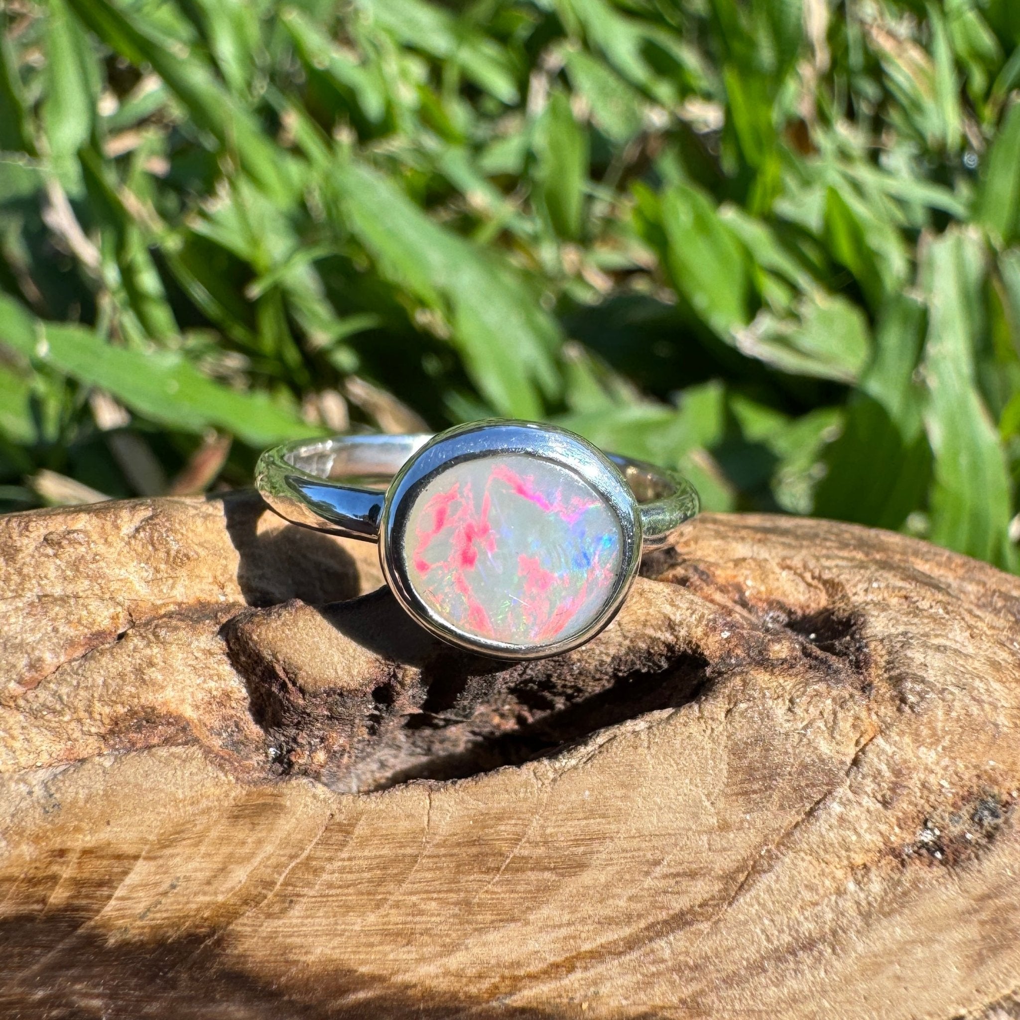 0.76ct Australian Solid Lightning Ridge Opal Silver Ring ~ 'Cape Arnhem Amber' | 925 Sterling Silver | Solid Australian Opal