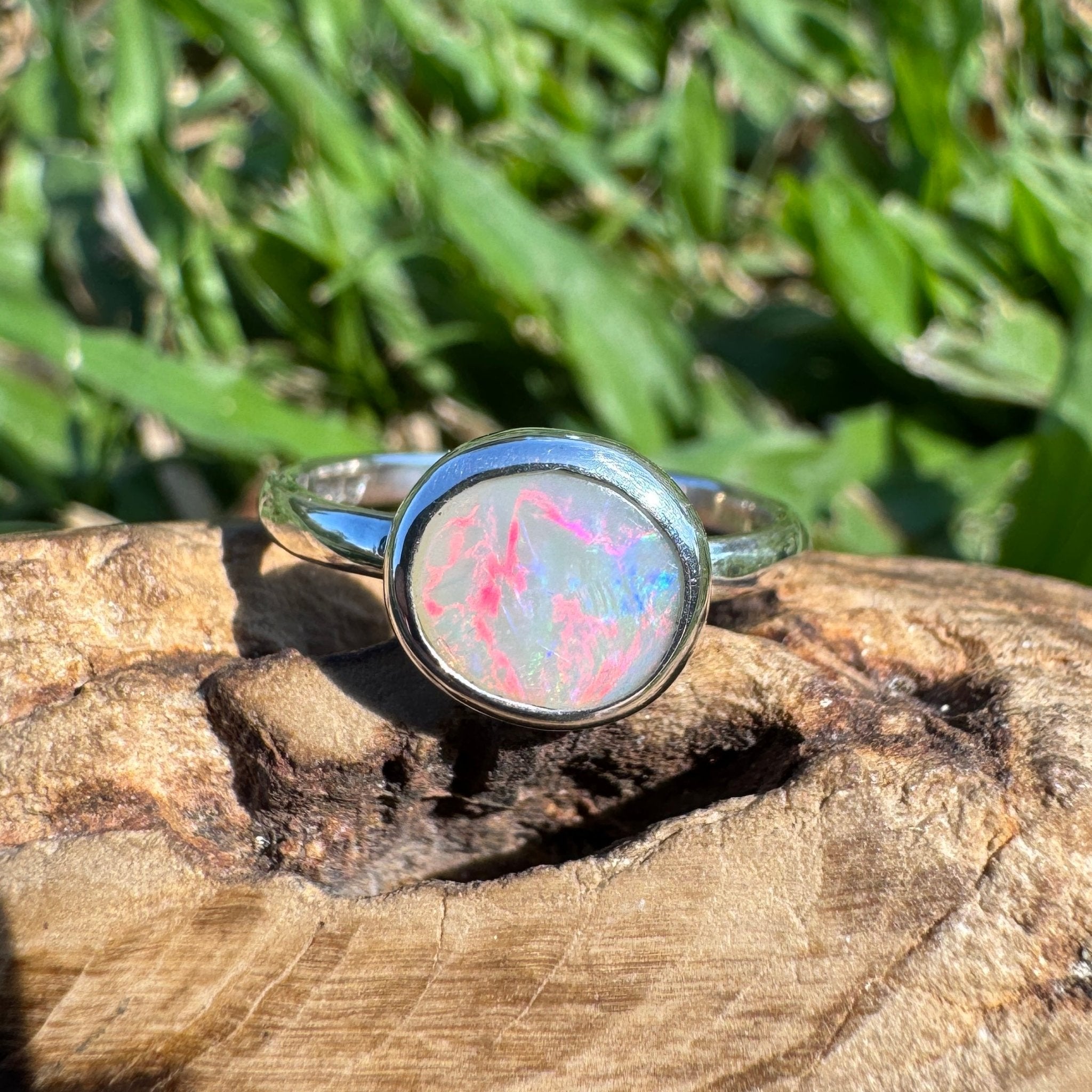 0.76ct Australian Solid Lightning Ridge Opal Silver Ring ~ 'Cape Arnhem Amber' | 925 Sterling Silver | Solid Australian Opal