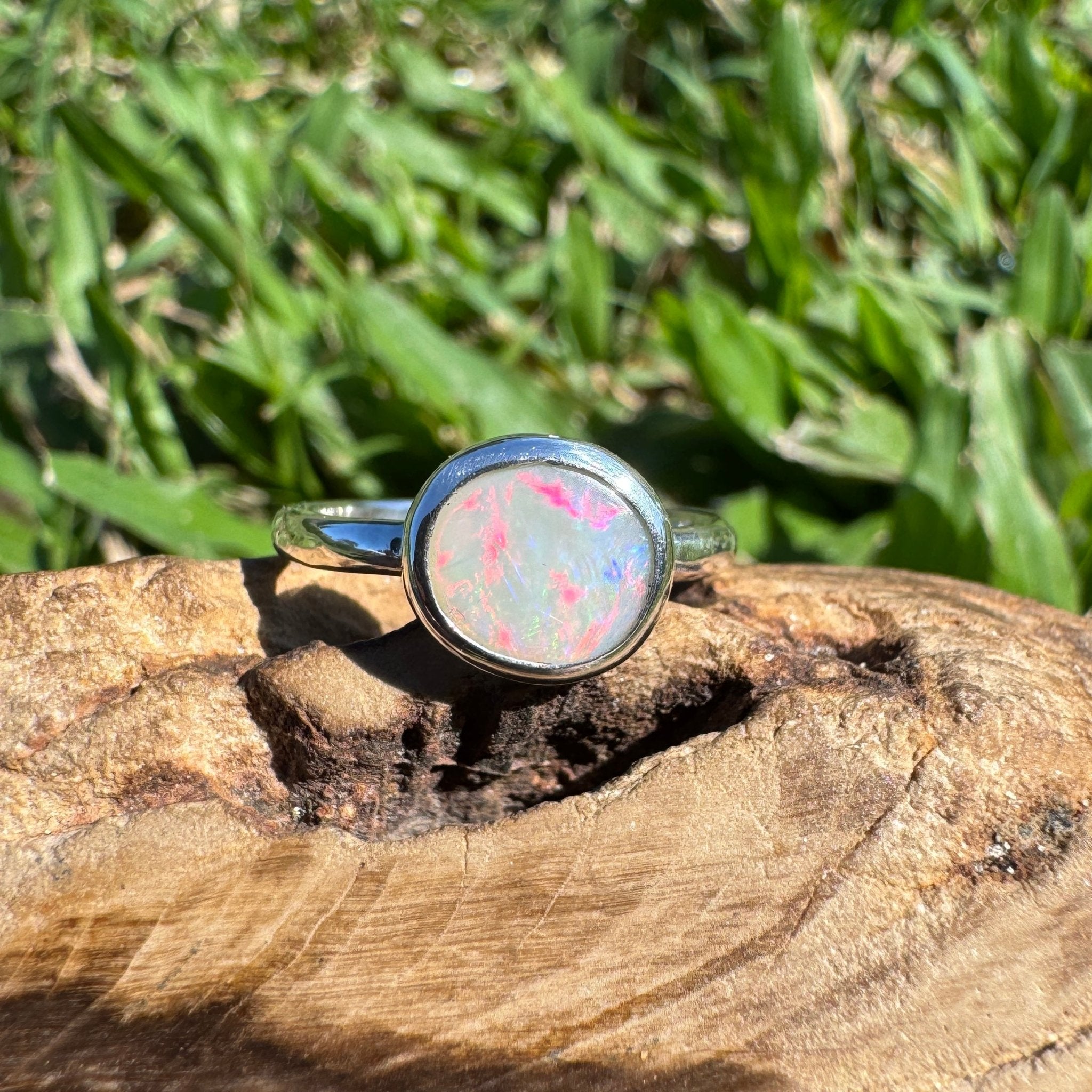0.76ct Australian Solid Lightning Ridge Opal Silver Ring ~ 'Cape Arnhem Amber' | 925 Sterling Silver | Solid Australian Opal