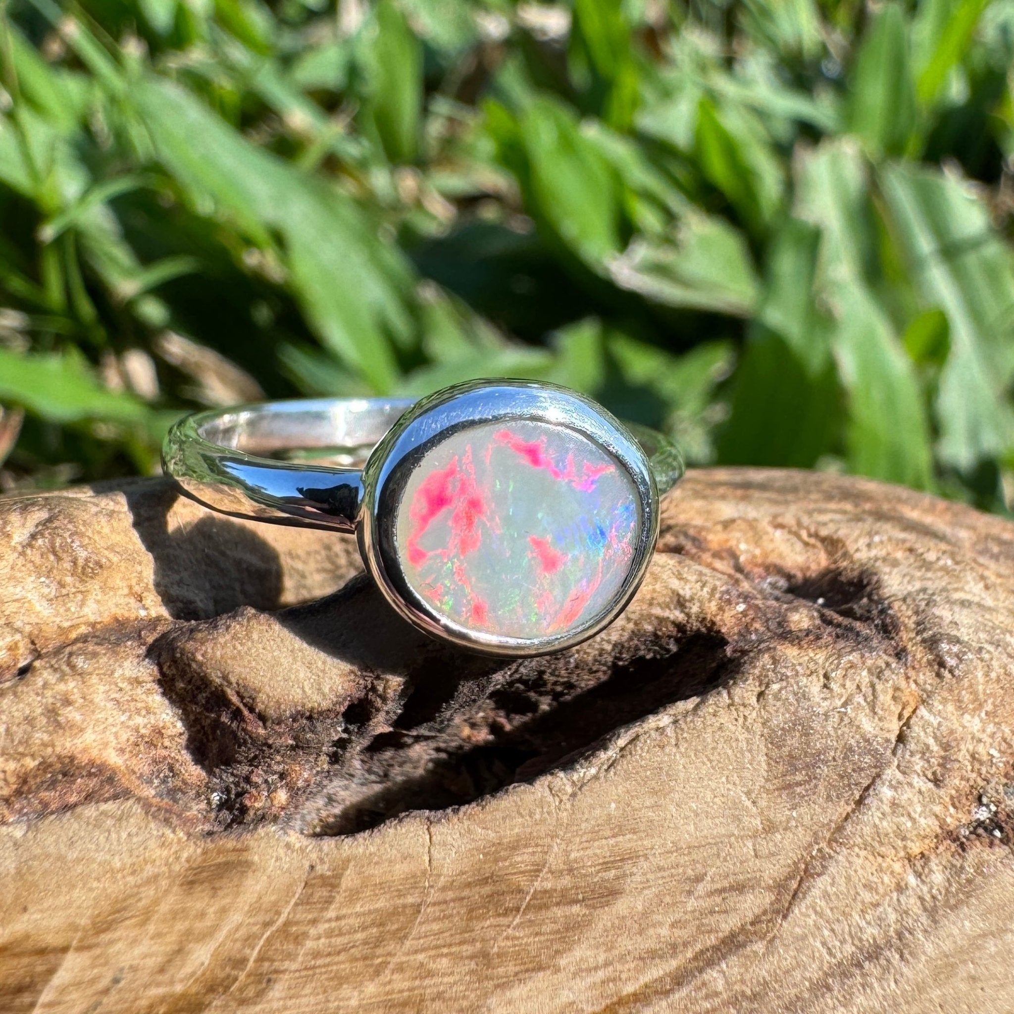 0.76ct Australian Solid Lightning Ridge Opal Silver Ring ~ 'Cape Arnhem Amber' | 925 Sterling Silver | Solid Australian Opal