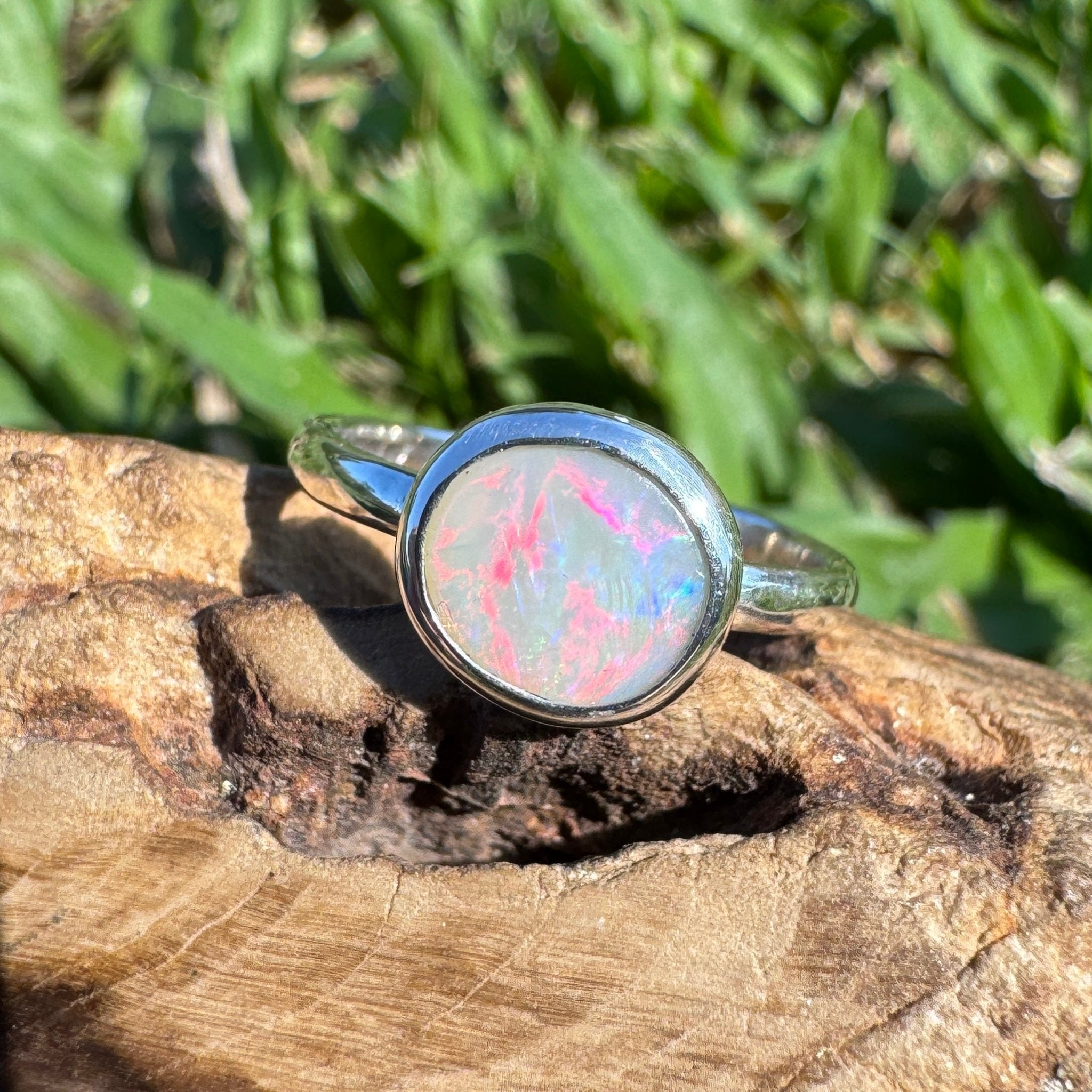 0.76ct Australian Solid Lightning Ridge Opal Silver Ring ~ 'Cape Arnhem Amber' | 925 Sterling Silver | Solid Australian Opal