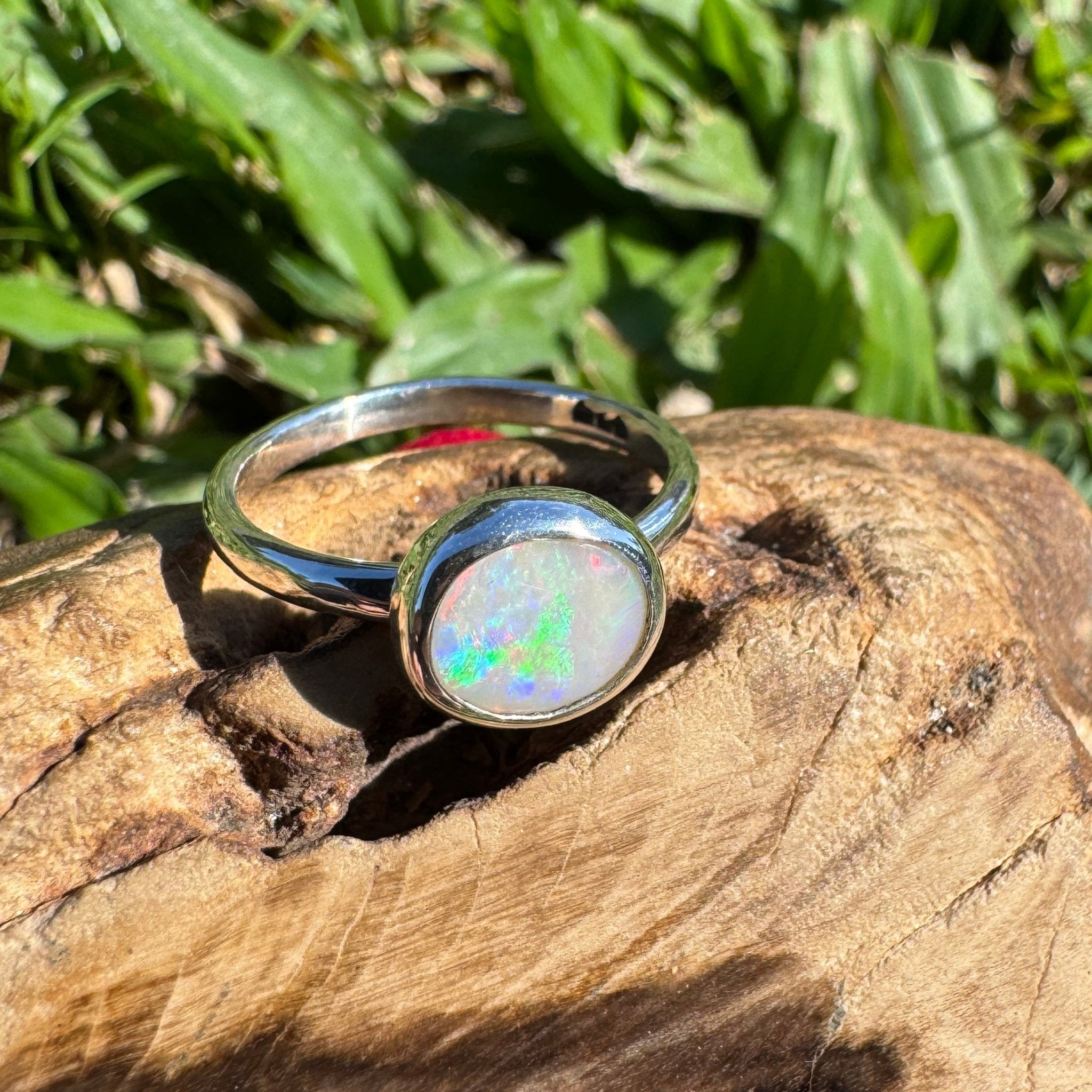 0.76ct Australian Solid Lightning Ridge Opal Silver Ring ~ 'Cape Arnhem Amber' | 925 Sterling Silver | Solid Australian Opal