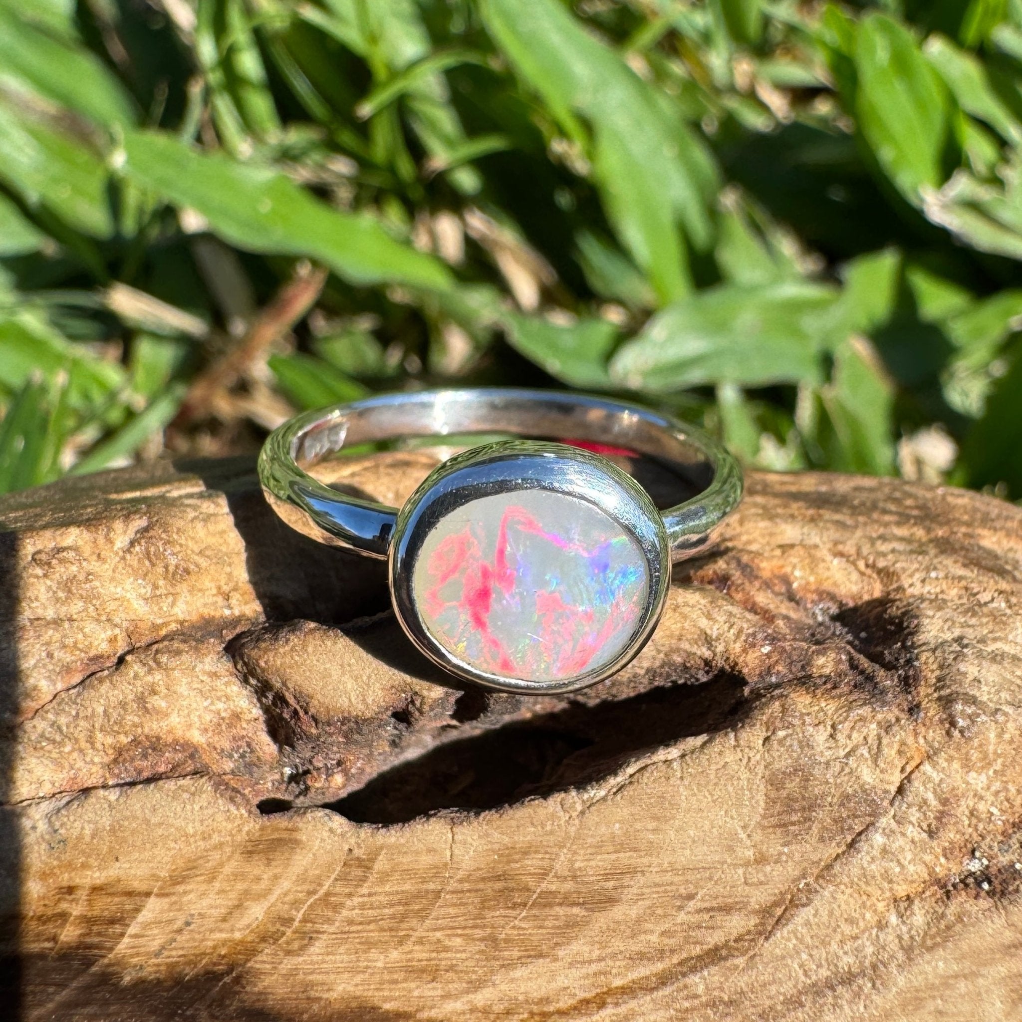 0.76ct Australian Solid Lightning Ridge Opal Silver Ring ~ 'Cape Arnhem Amber' | 925 Sterling Silver | Solid Australian Opal