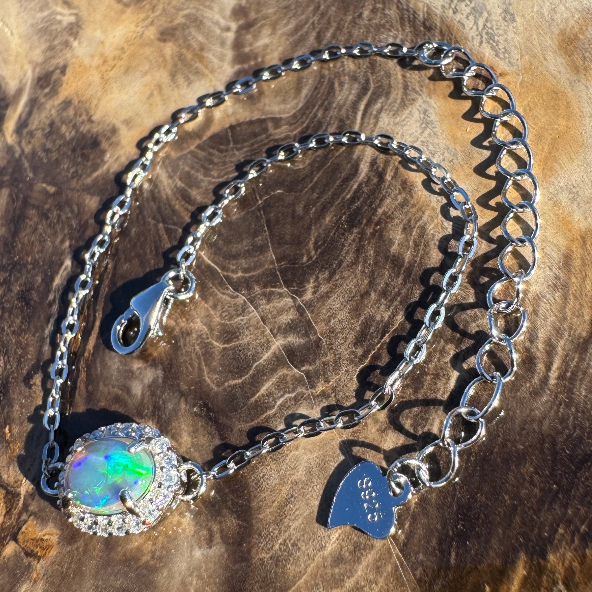 0.7ct Coober Pedy Opal Bracelet ~ 'Carnarvon Gorge Tide' | 925 Sterling Silver | Solid Australian Opal