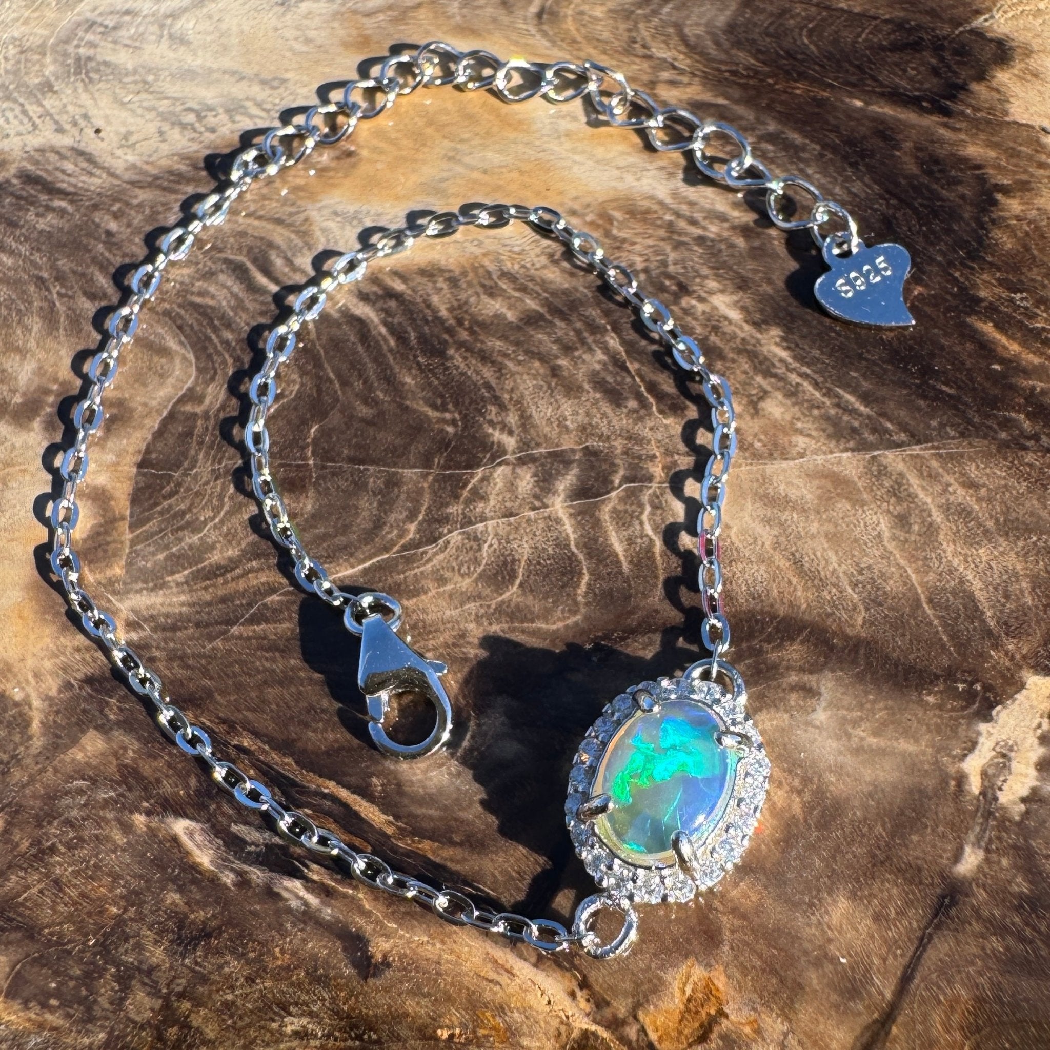 0.7ct Coober Pedy Opal Bracelet ~ 'Carnarvon Gorge Tide' | 925 Sterling Silver | Solid Australian Opal