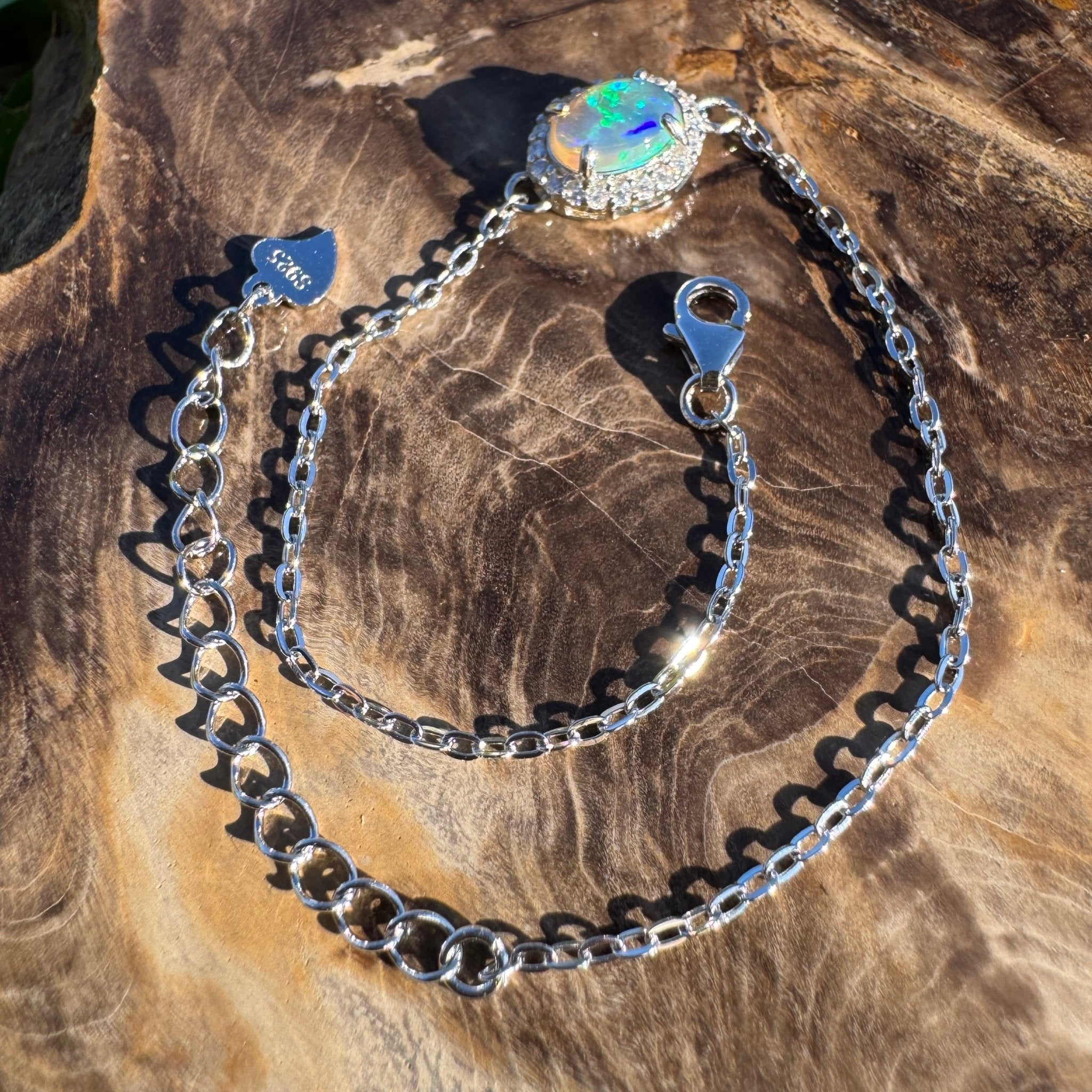 0.7ct Coober Pedy Opal Bracelet ~ 'Carnarvon Gorge Tide' | 925 Sterling Silver | Solid Australian Opal