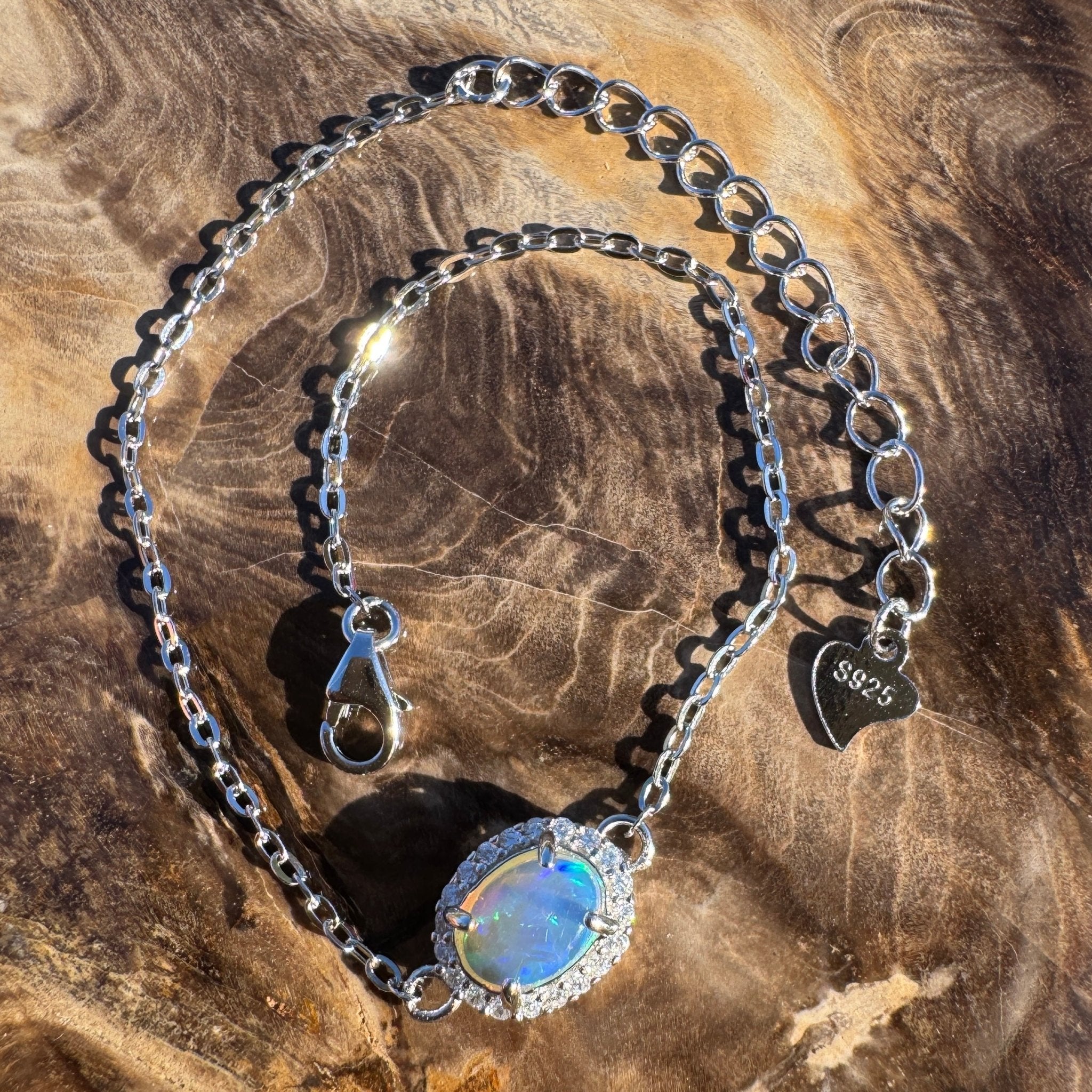 0.7ct Coober Pedy Opal Bracelet ~ 'Carnarvon Gorge Tide' | 925 Sterling Silver | Solid Australian Opal