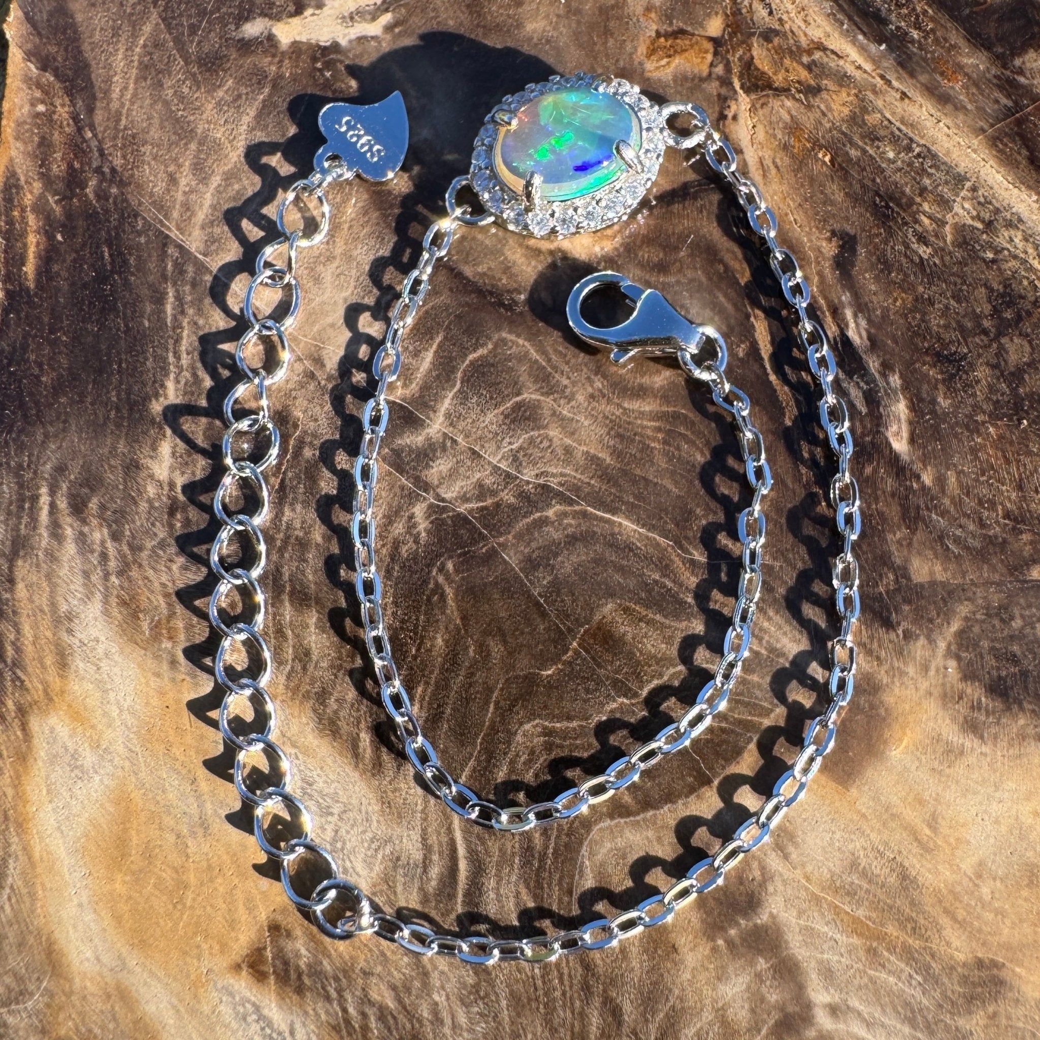 0.7ct Coober Pedy Opal Bracelet ~ 'Carnarvon Gorge Tide' | 925 Sterling Silver | Solid Australian Opal
