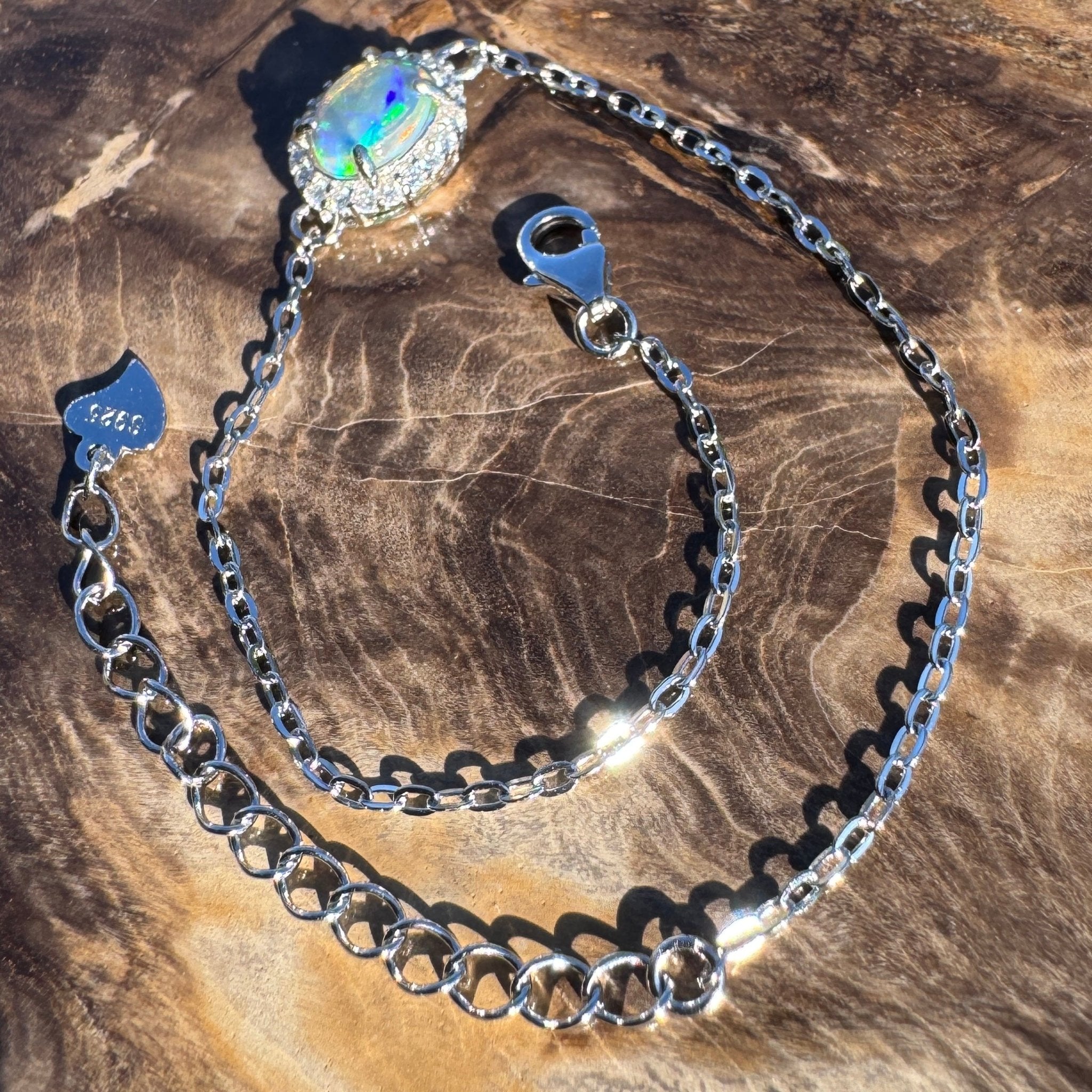 0.7ct Coober Pedy Opal Bracelet ~ 'Carnarvon Gorge Tide' | 925 Sterling Silver | Solid Australian Opal