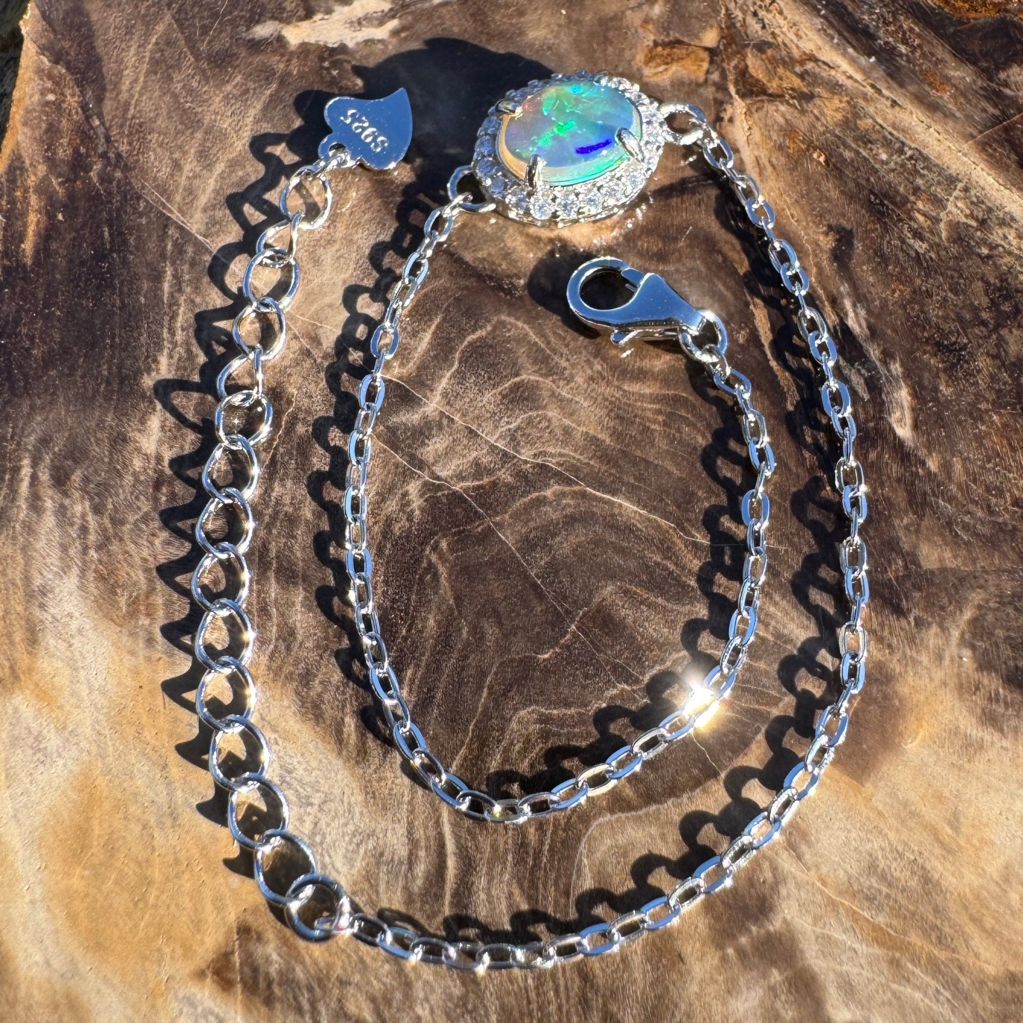 0.7ct Coober Pedy Opal Bracelet ~ 'Carnarvon Gorge Tide' | 925 Sterling Silver | Solid Australian Opal