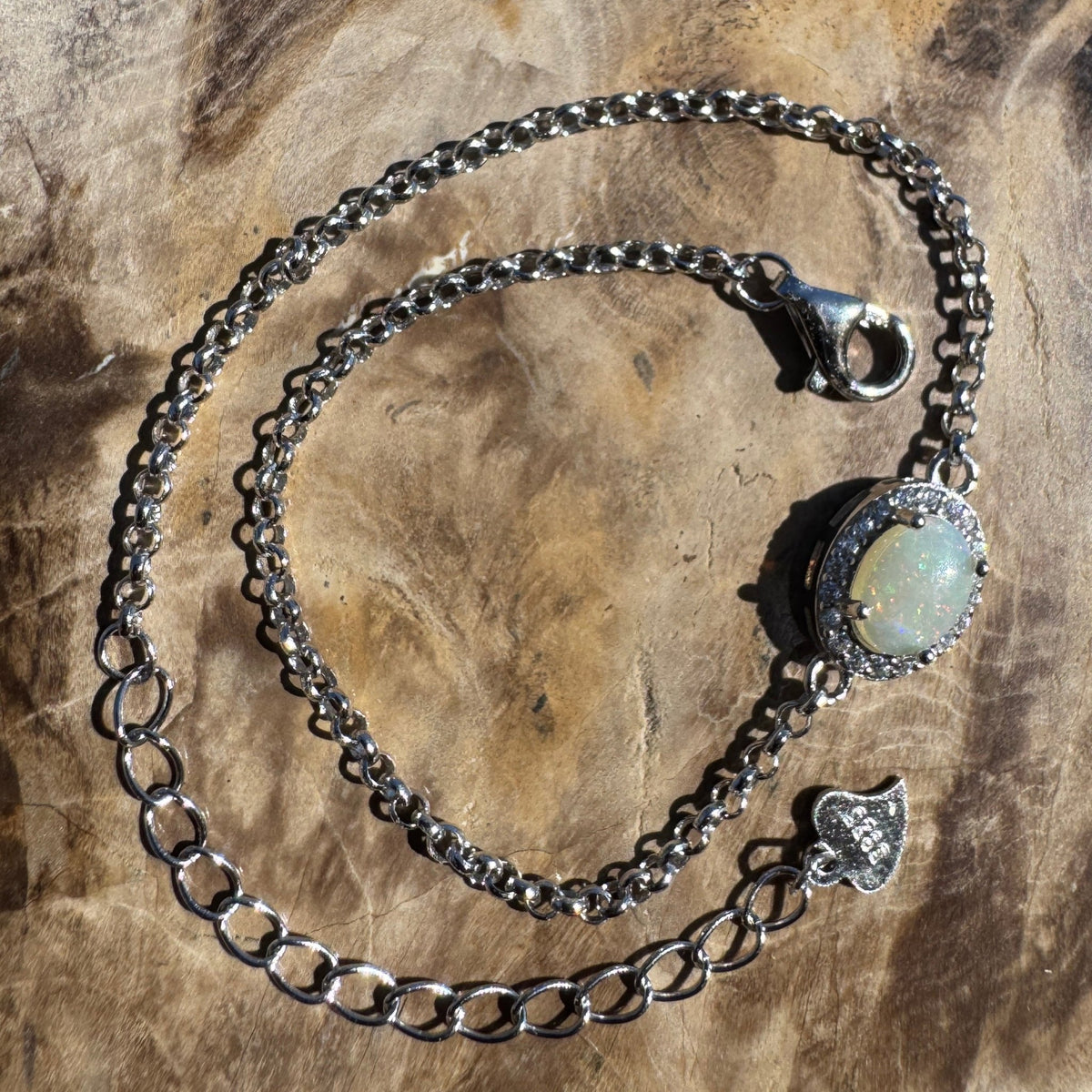 0.7ct Coober Pedy Opal Bracelet ~ 'Coober Pedy Firetide' | 925 Sterling Silver | Solid Australian Opal