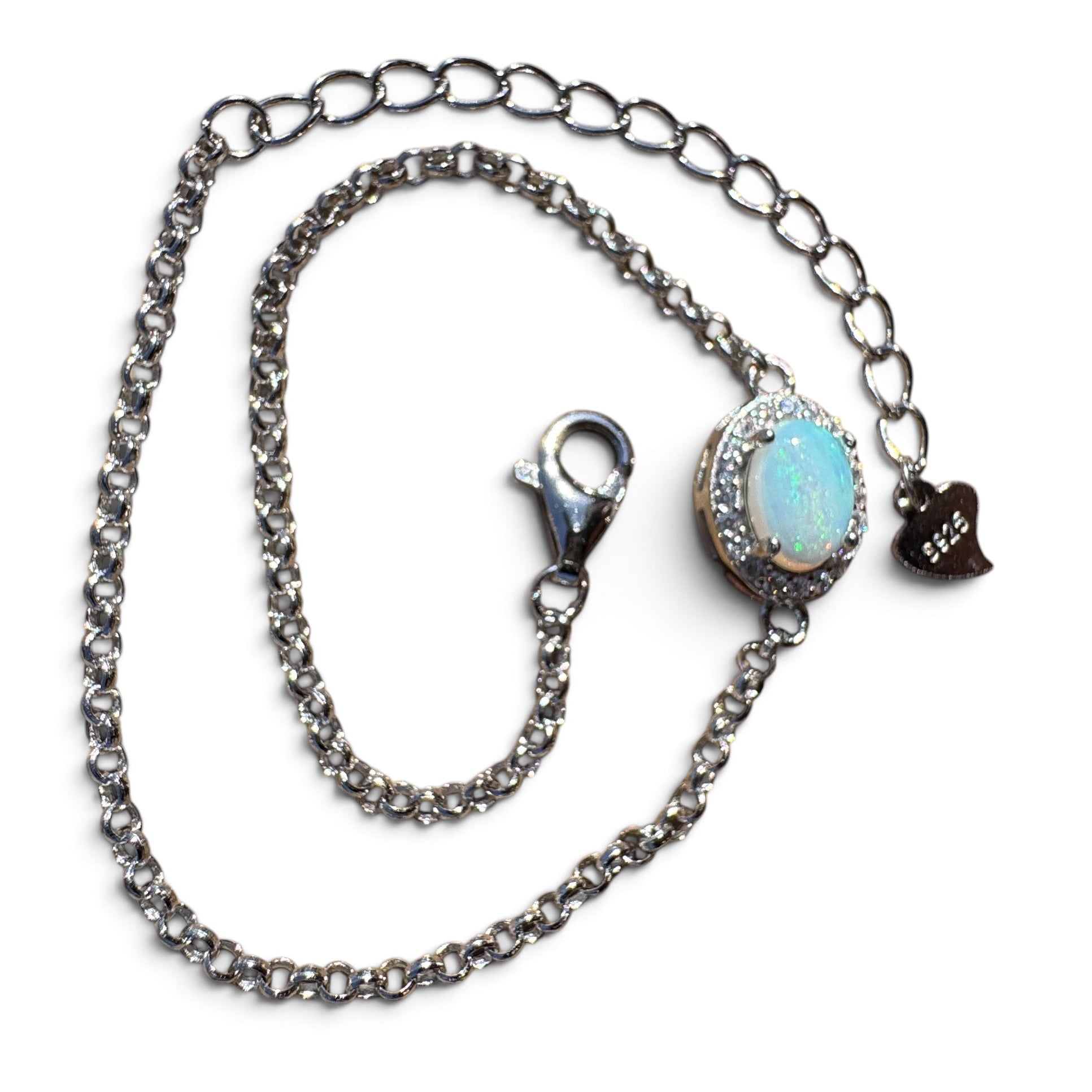 0.7ct Coober Pedy Opal Bracelet ~ 'Neales River Blue' | 925 Sterling Silver | Solid Australian Opal