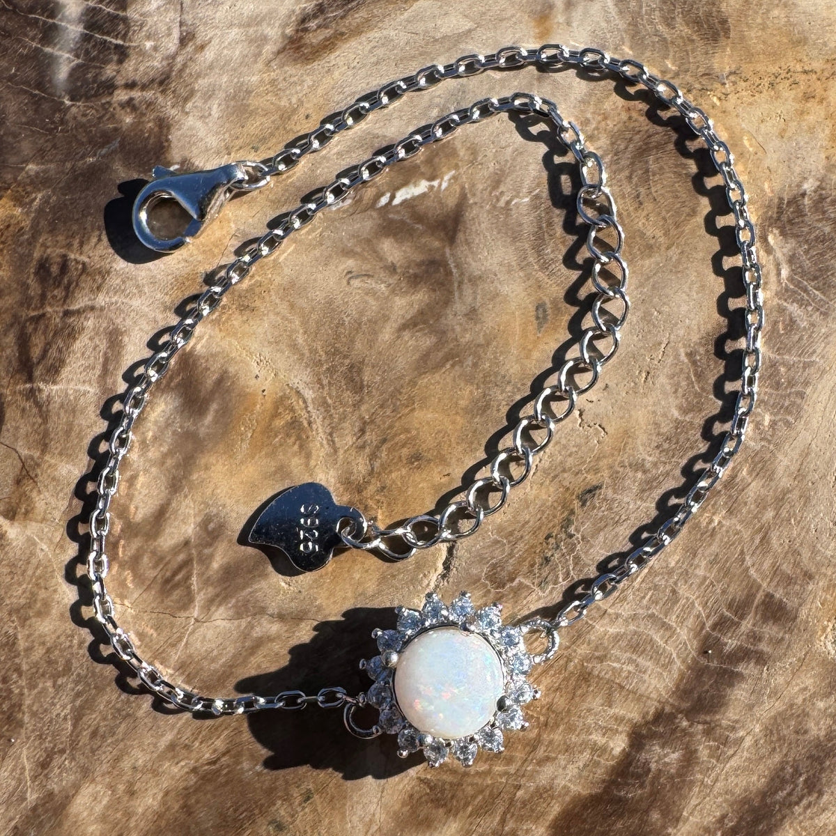 0.7ct Coober Pedy Opal Bracelet ~ 'Terrigal Current' | 925 Sterling Silver | Solid Australian Opal