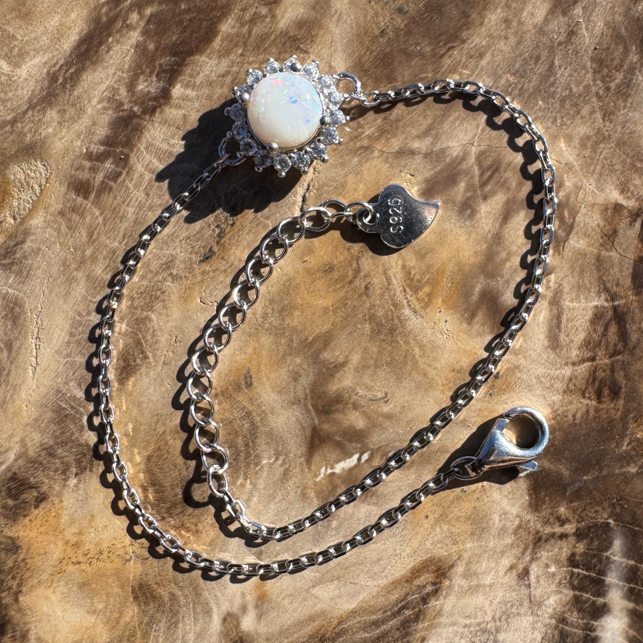 0.7ct Coober Pedy Opal Bracelet ~ 'Terrigal Current' | 925 Sterling Silver | Solid Australian Opal