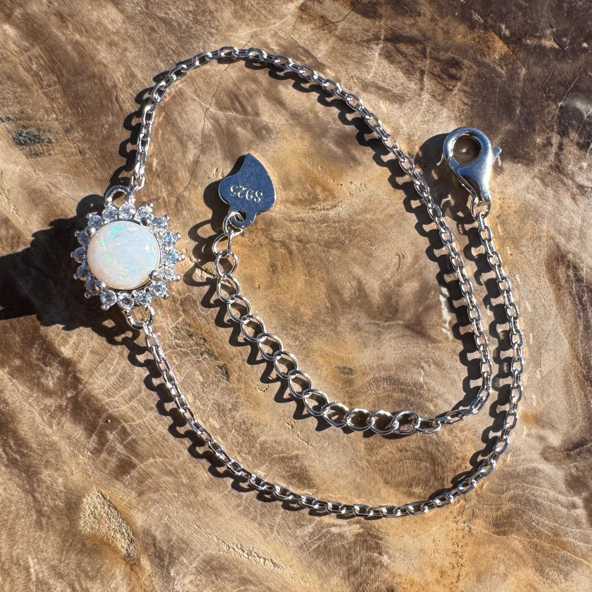 0.7ct Coober Pedy Opal Bracelet ~ 'Terrigal Current' | 925 Sterling Silver | Solid Australian Opal