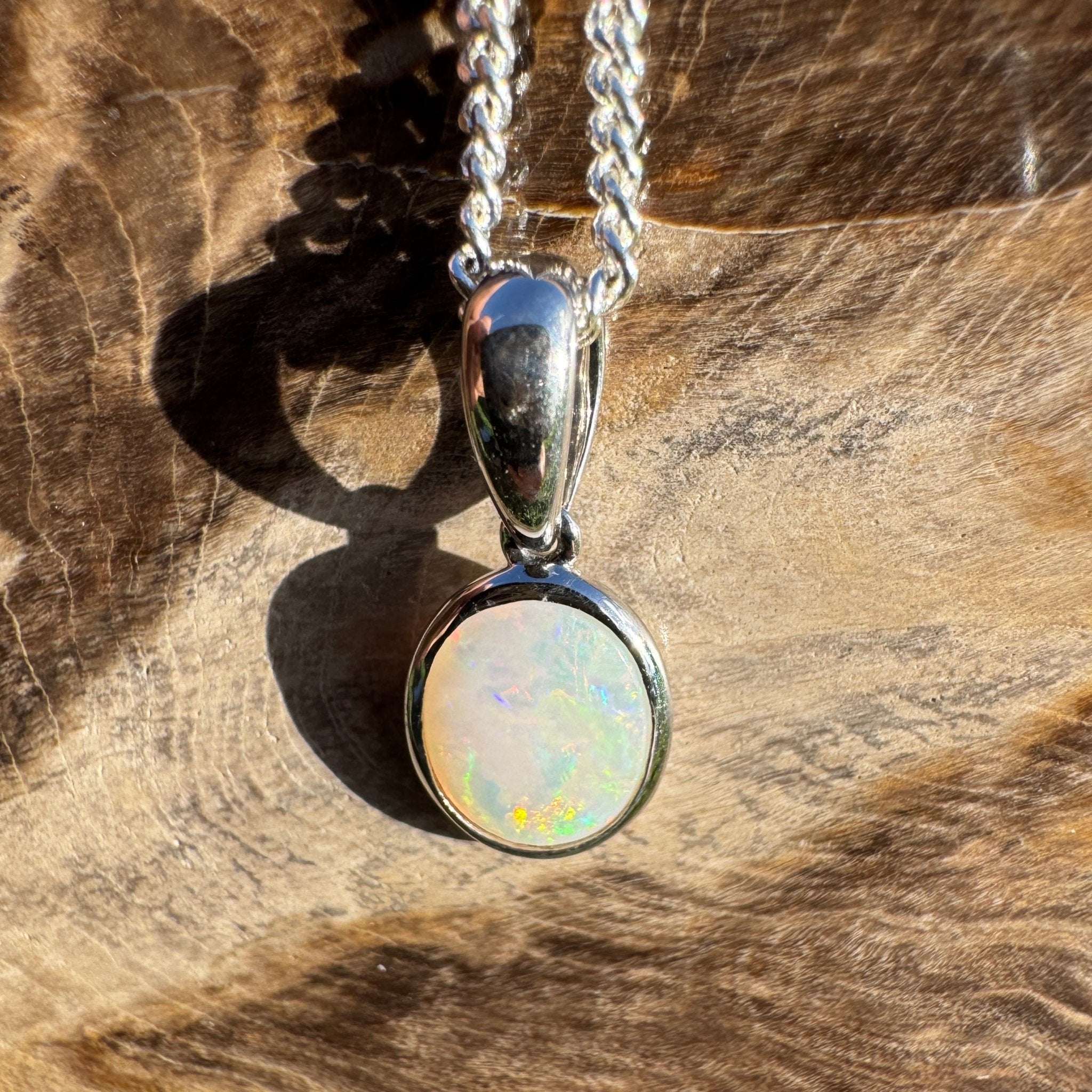 0.7ct Coober Pedy Opal Pendant Necklace ~ 'Pinnacles Moonlight' | 925 Sterling Silver | Solid Australian Opal