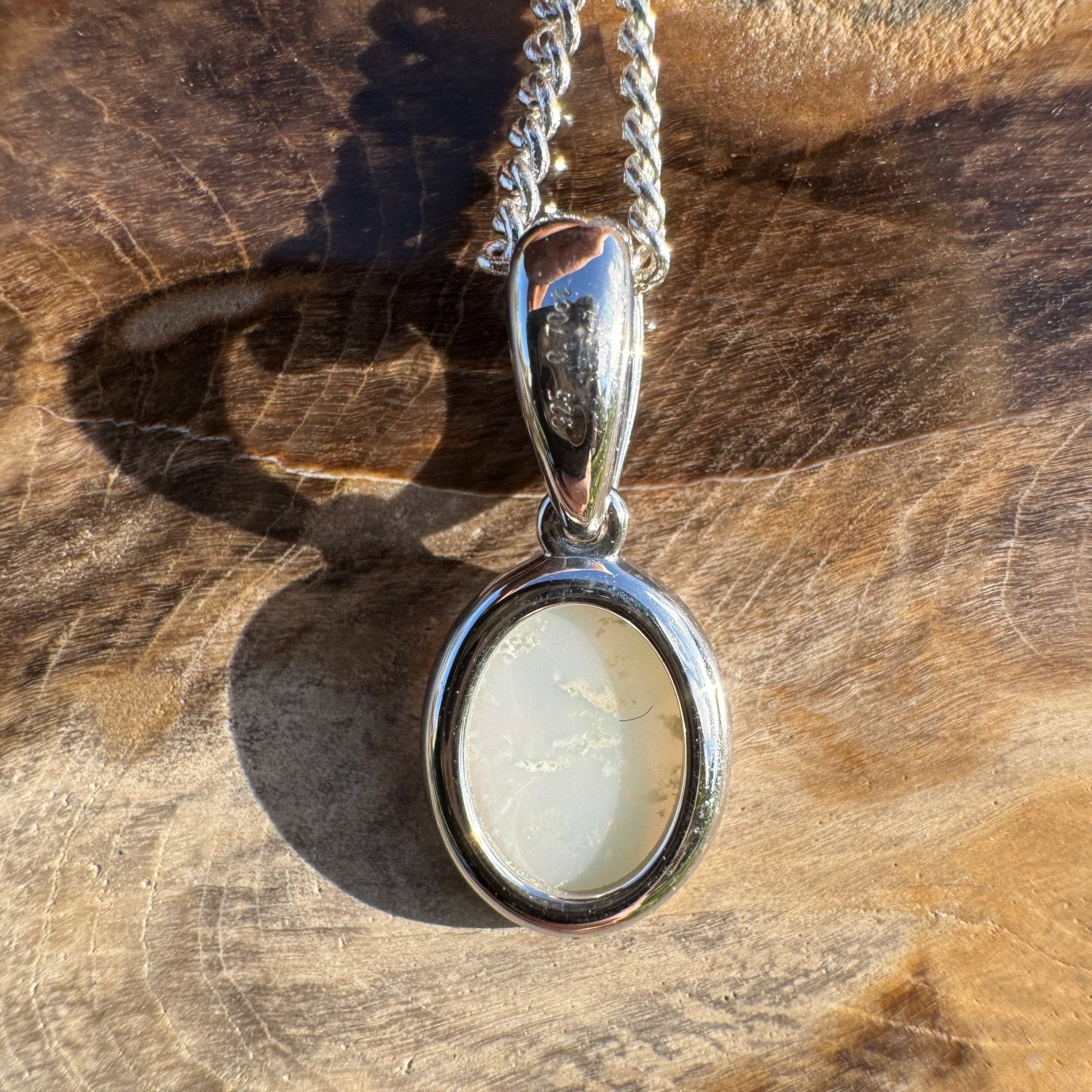 0.7ct Coober Pedy Opal Pendant Necklace ~ 'Pinnacles Moonlight' | 925 Sterling Silver | Solid Australian Opal