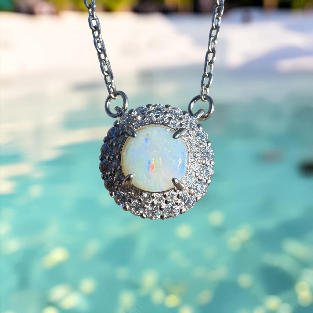 0.7ct Coober Pedy Opal Pendant Necklace ~ 'Portsea Prism' | 925 Sterling Silver | Solid Australian Opal