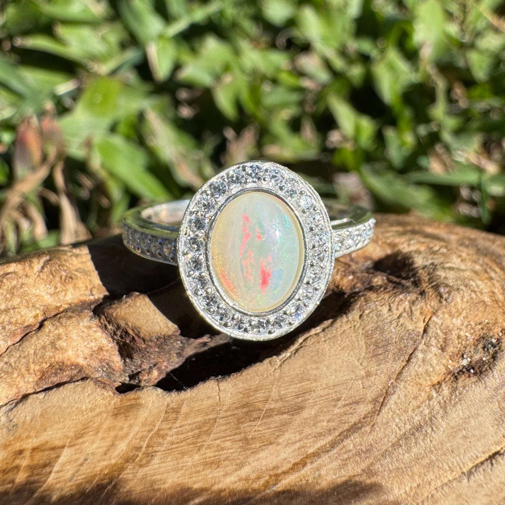 0.7ct Coober Pedy Opal Ring ~ 'Shark Bay Ember' | 925 Sterling Silver | Solid Australian Opal