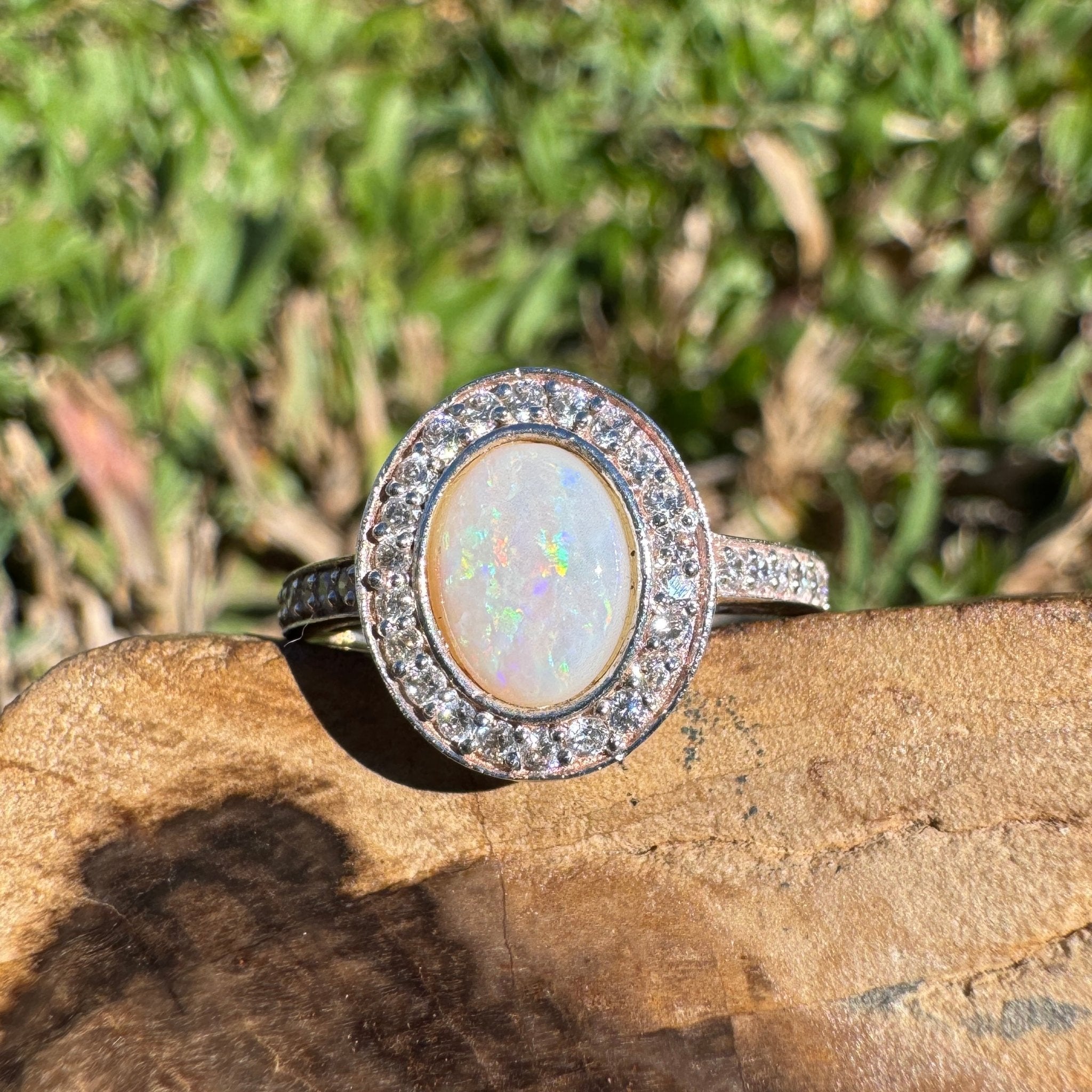 0.7ct Coober Pedy Opal Ring ~ 'Wilsons Prom Freeform' | 925 Sterling Silver | Solid Australian Opal