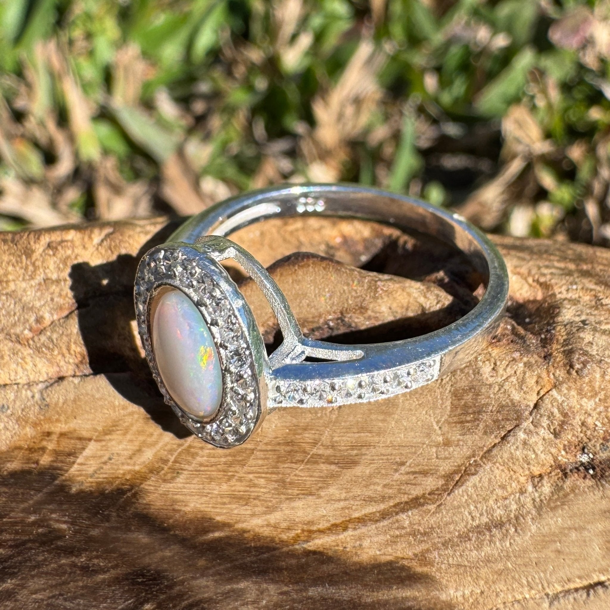 0.7ct Coober Pedy Opal Ring ~ 'Wilsons Prom Freeform' | 925 Sterling Silver | Solid Australian Opal