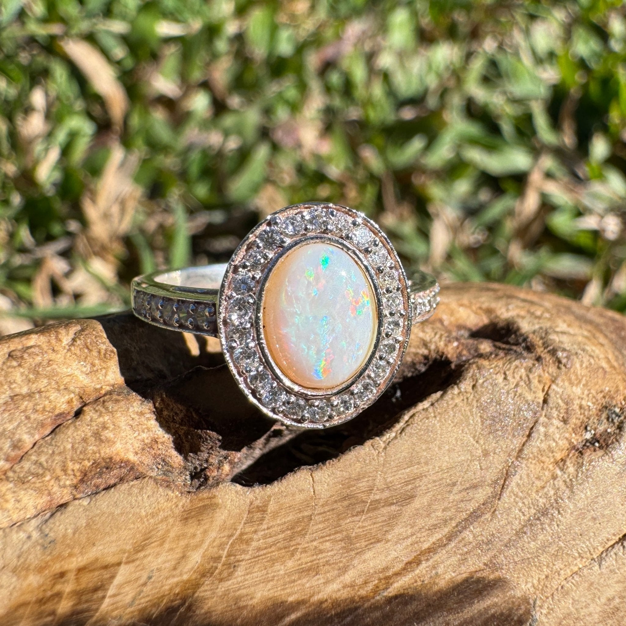 0.7ct Coober Pedy Opal Ring ~ 'Wilsons Prom Freeform' | 925 Sterling Silver | Solid Australian Opal