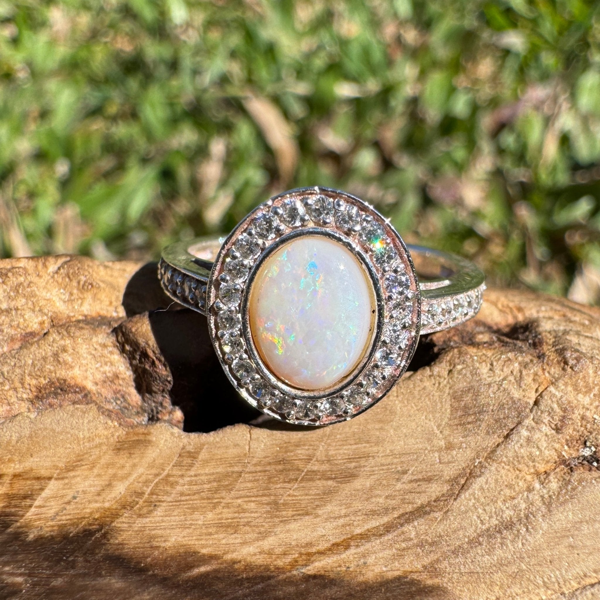0.7ct Coober Pedy Opal Ring ~ 'Wilsons Prom Freeform' | 925 Sterling Silver | Solid Australian Opal