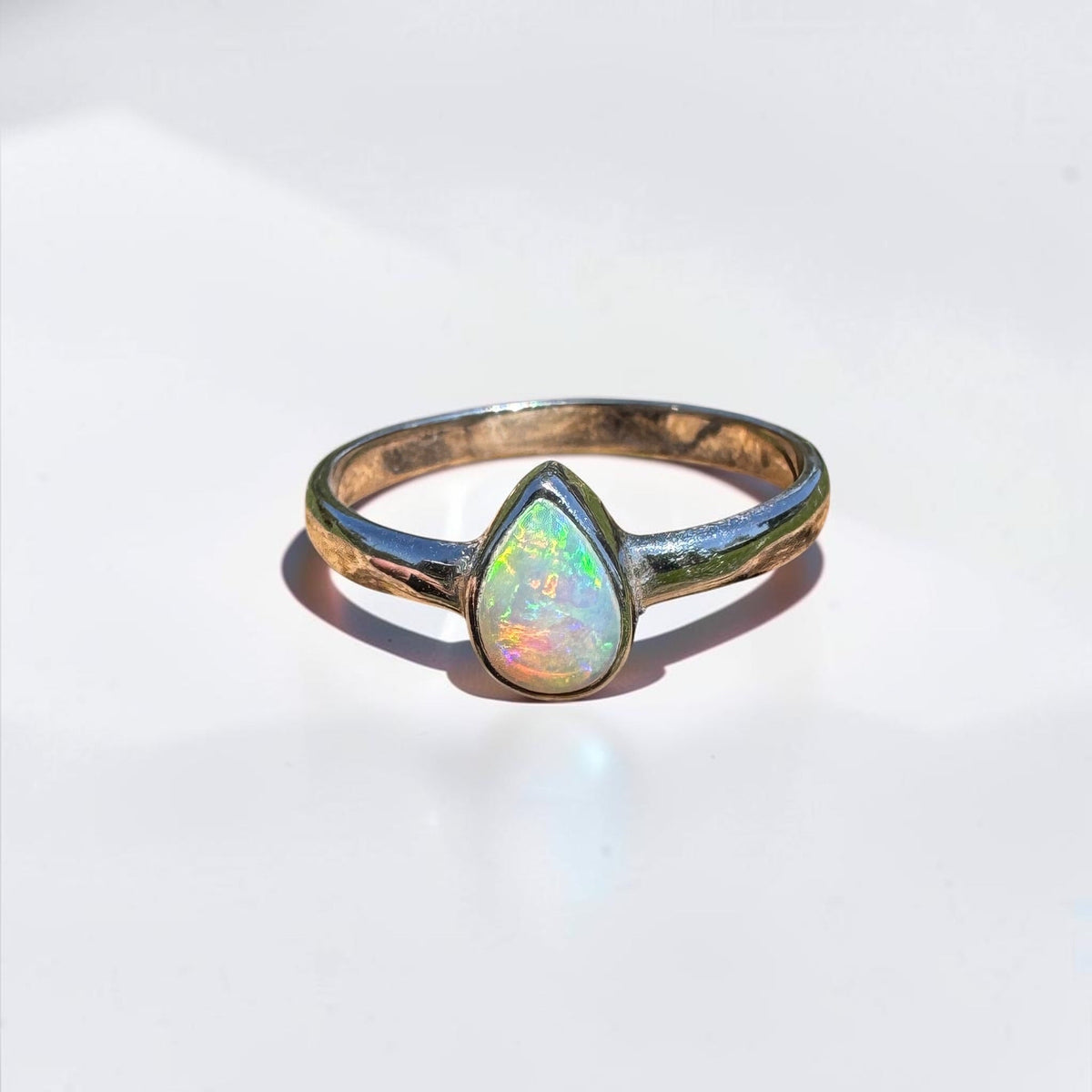 0.7ct Lightning Ridge Opal Ring ~ 'Bemm River Flame' | 925 Sterling Silver | Solid Australian Opal